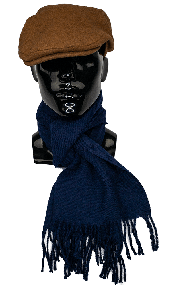 Wool 100% Scarf-2505-Navy - Harrys for Menswear