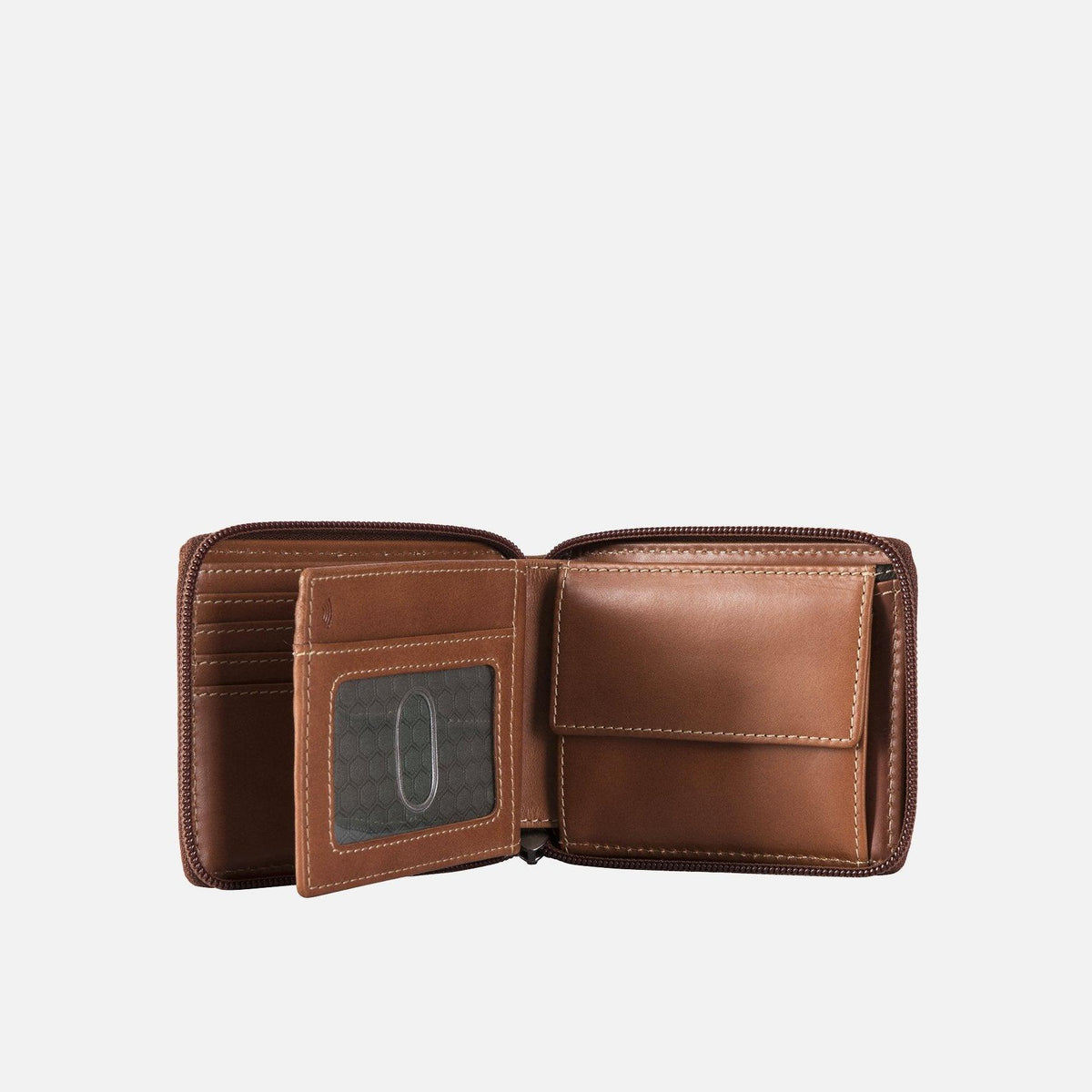 LARGE ZIP AROUND WALLET WITH COIN, CLAY-4295TECLG - Harrys for Menswear