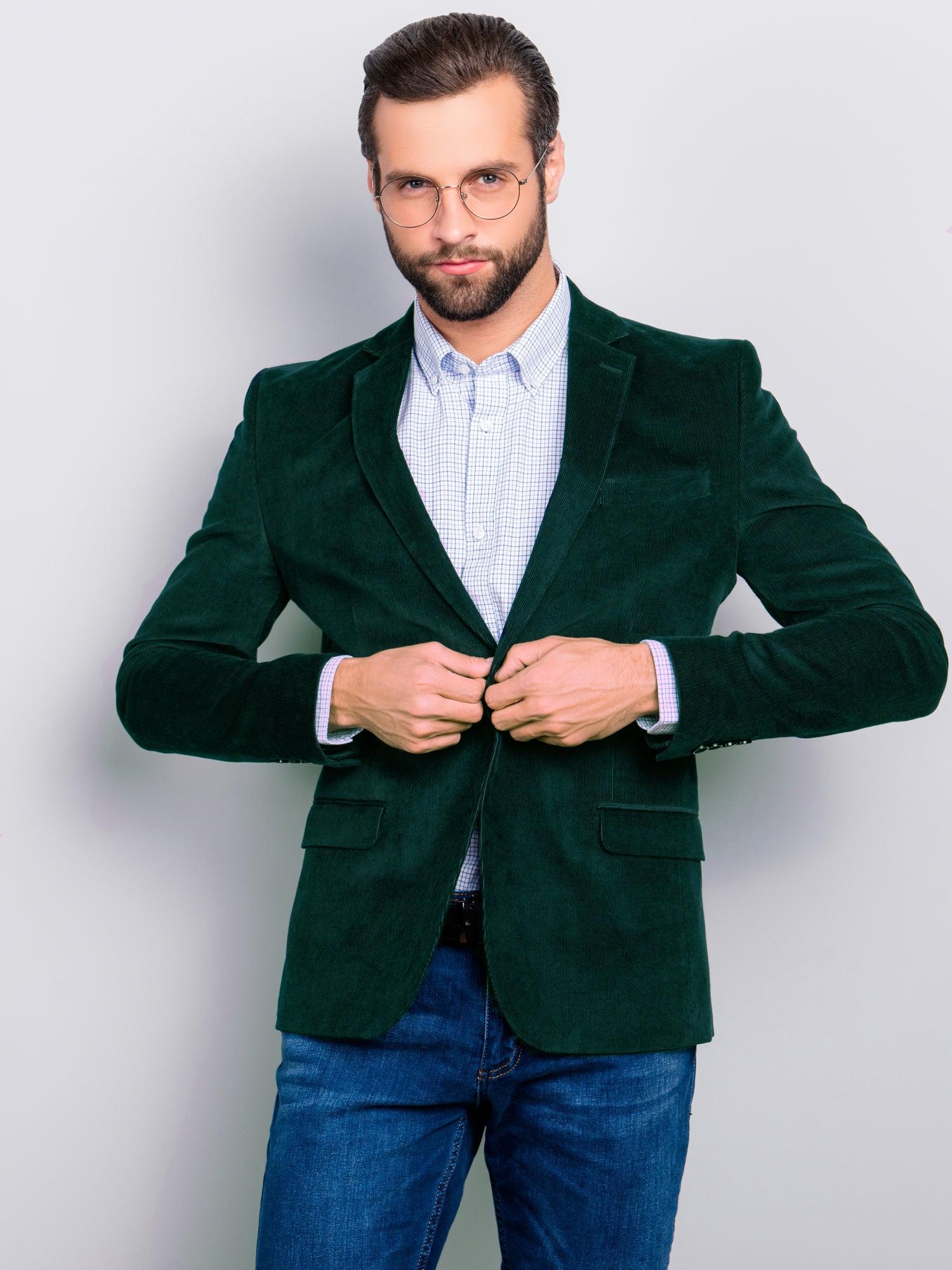 Jonah-JV9 Green Velvet Sports Coat - Harrys for Menswear