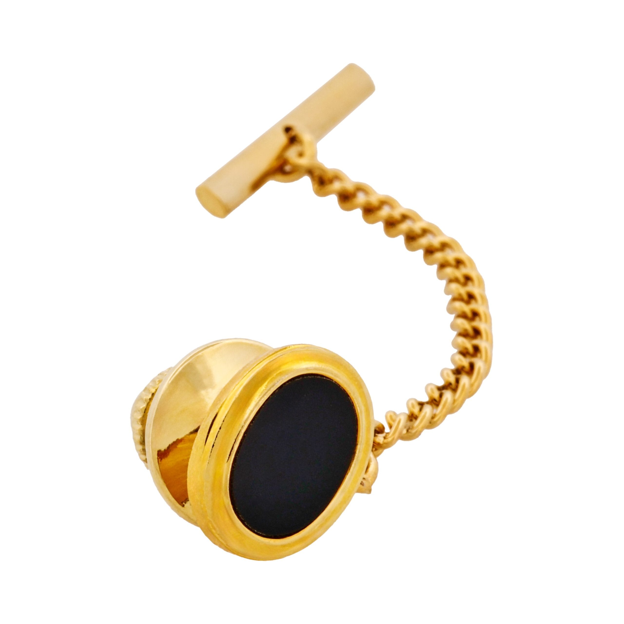 Gold Plated & Onyx Tie Tak