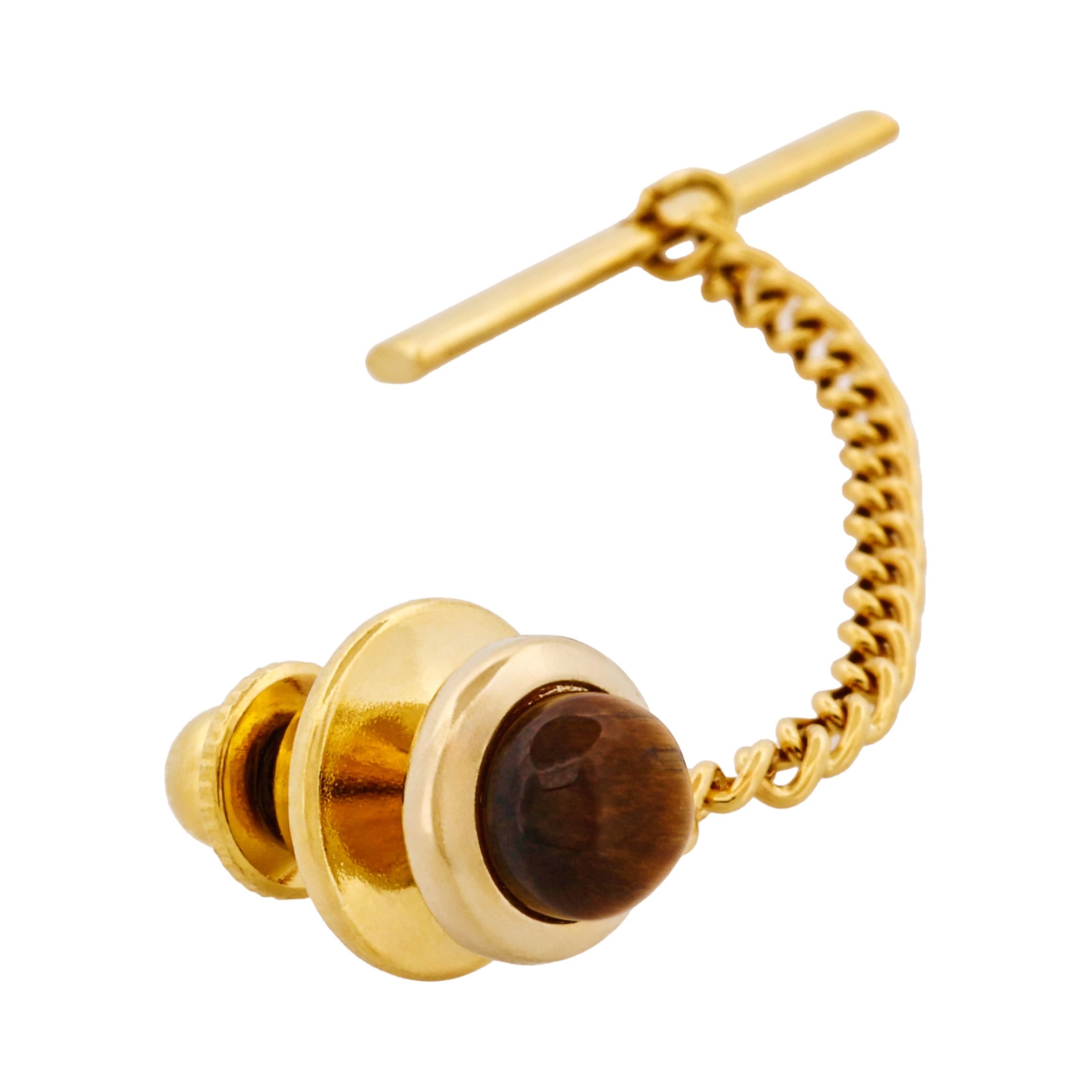Gold Plated & Tiger Eye Tie Tak
