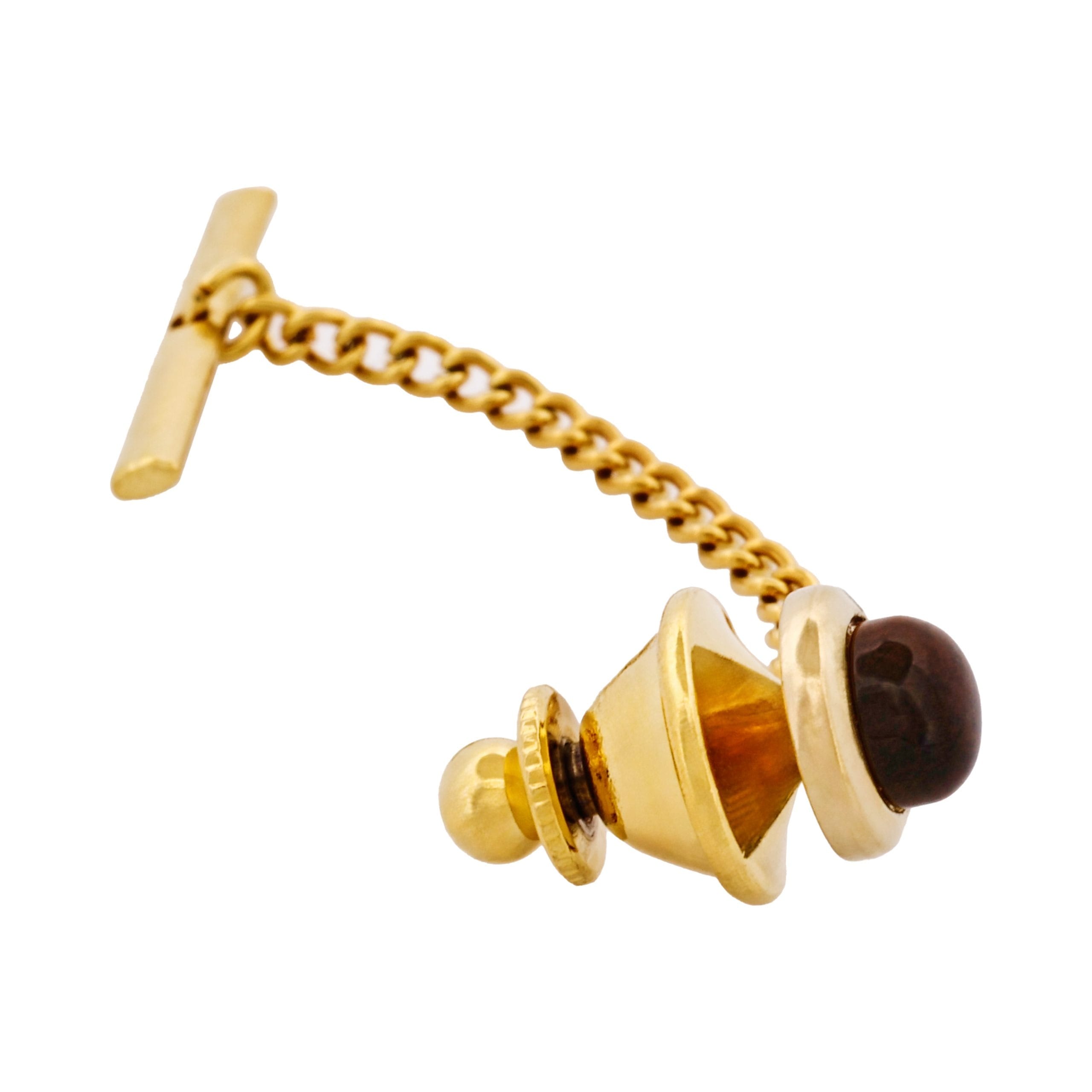 Gold Plated & Tiger Eye Tie Tak