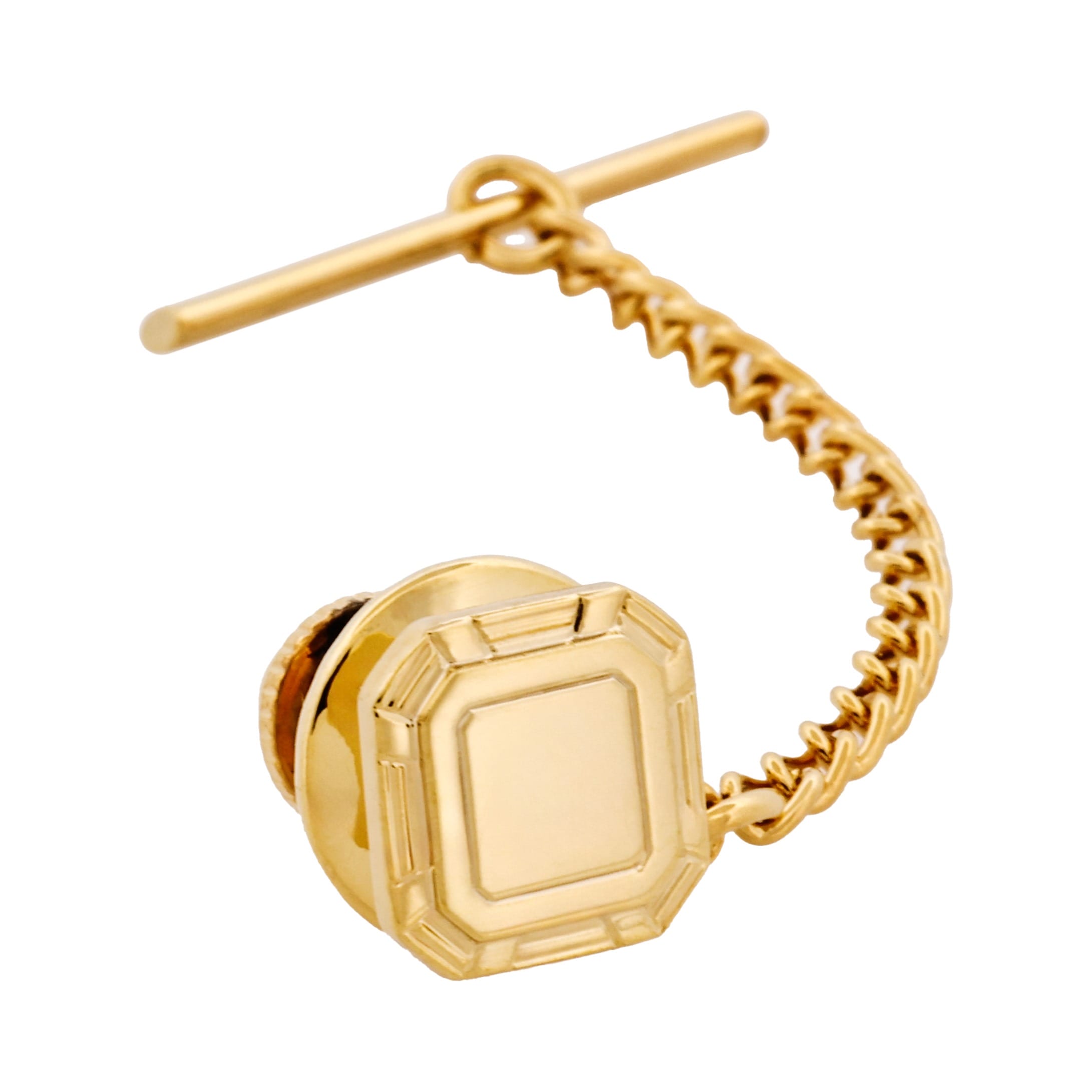 Gold Plated Tie Tak & Chain