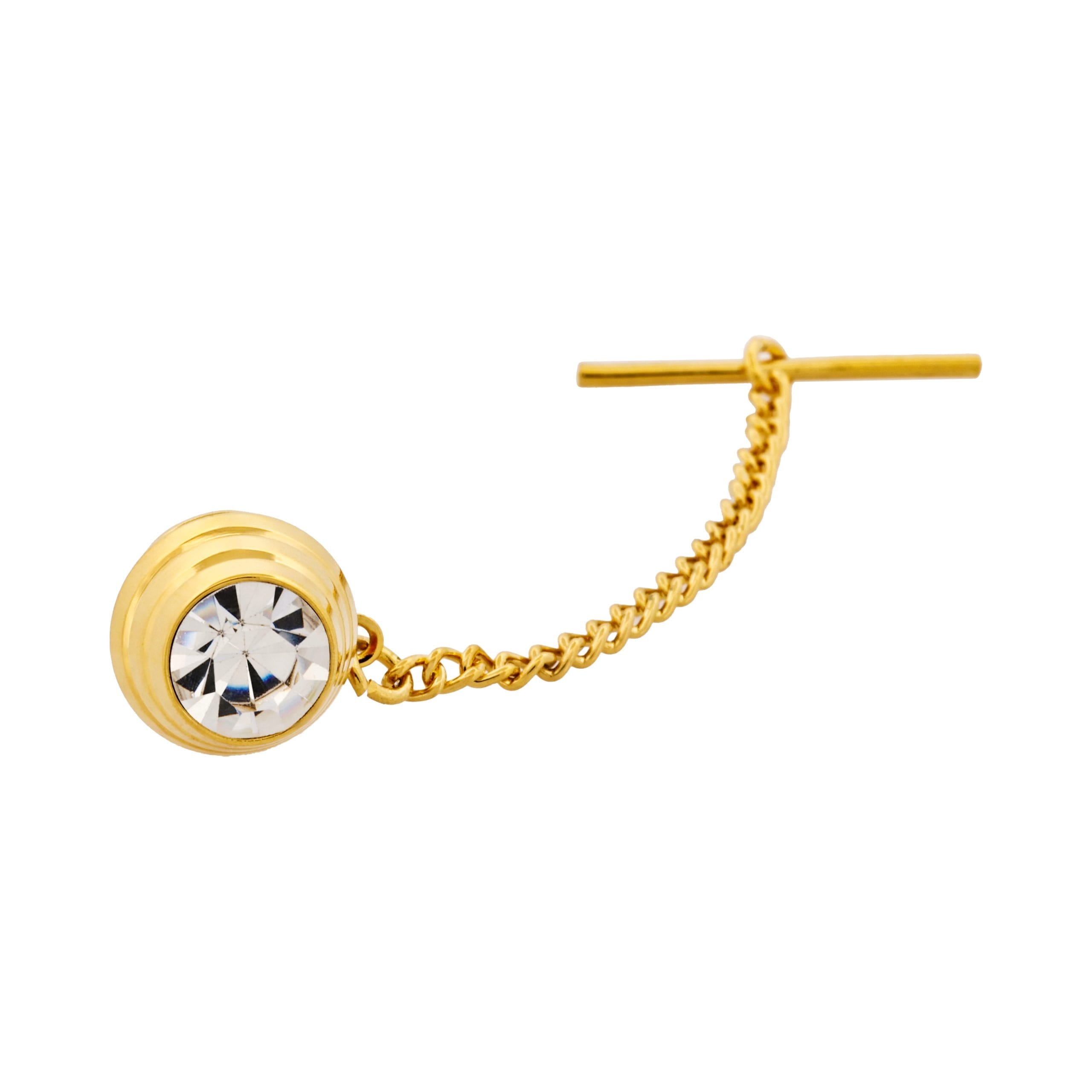 Gold Plated & Crystal Tie Tak