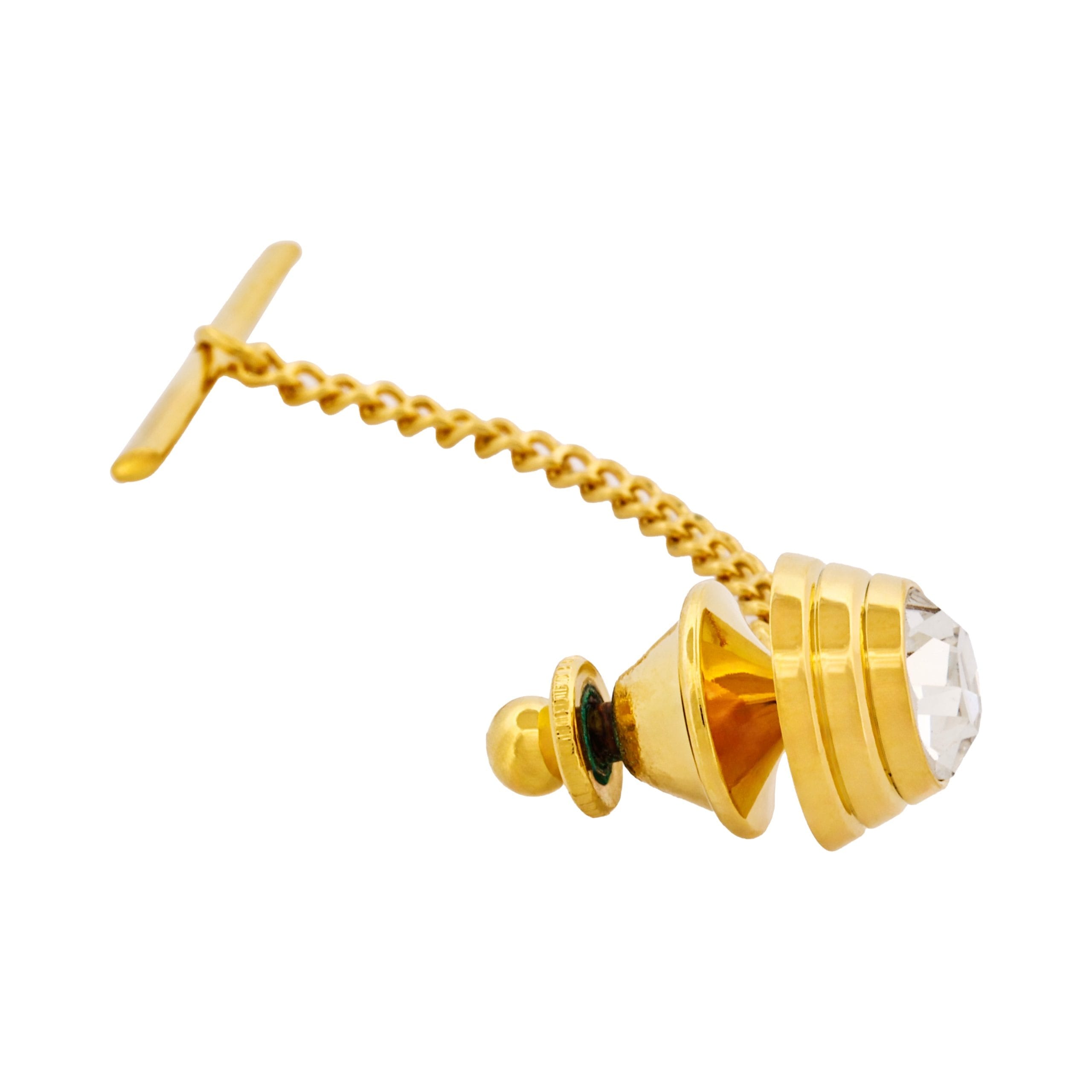 Gold Plated & Crystal Tie Tak