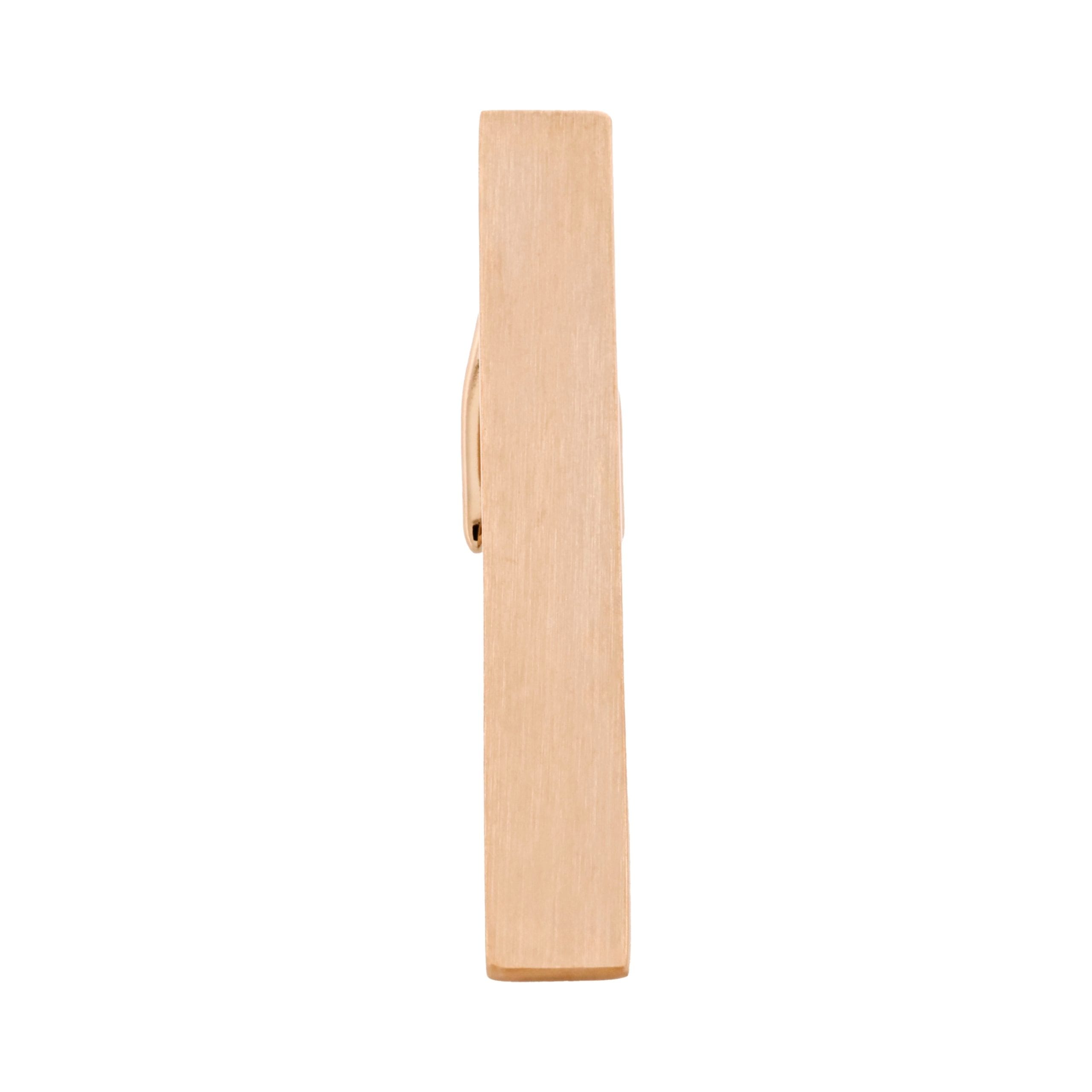 Brushed Rose Plated Gold Tie Clip