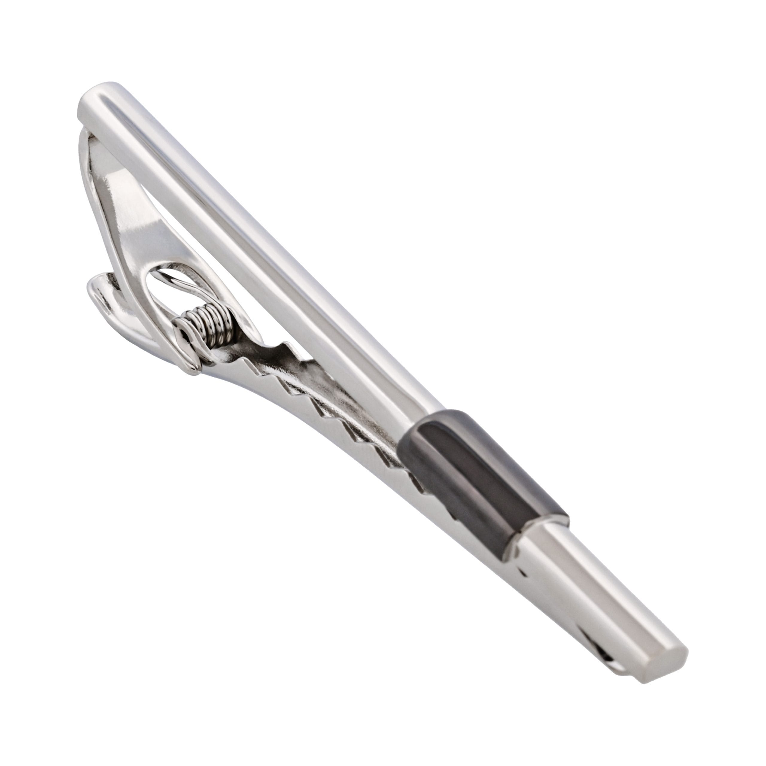 Rhodium & Gun Metal Plated Tie Bar