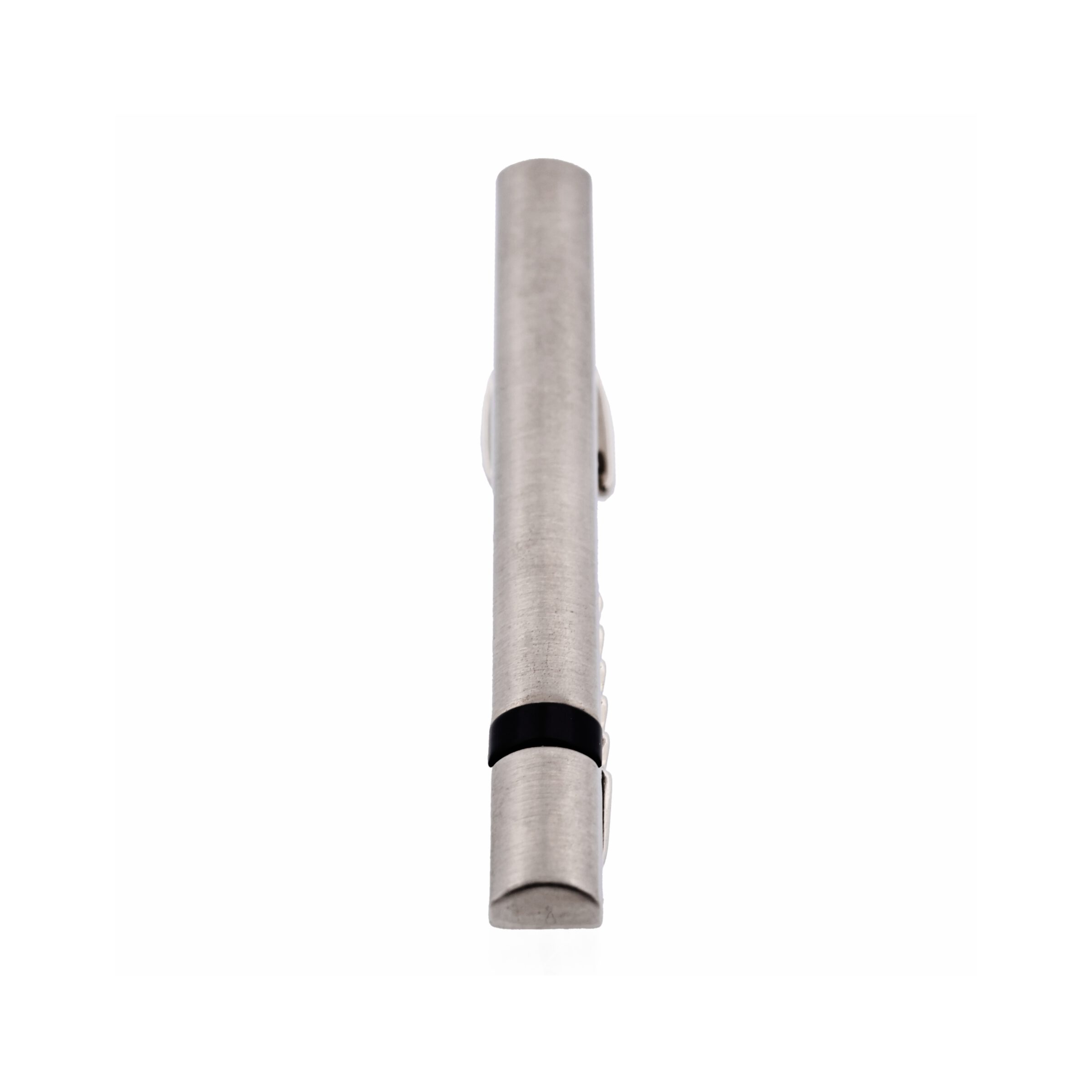 Brush Rhodium Black Tie Bar