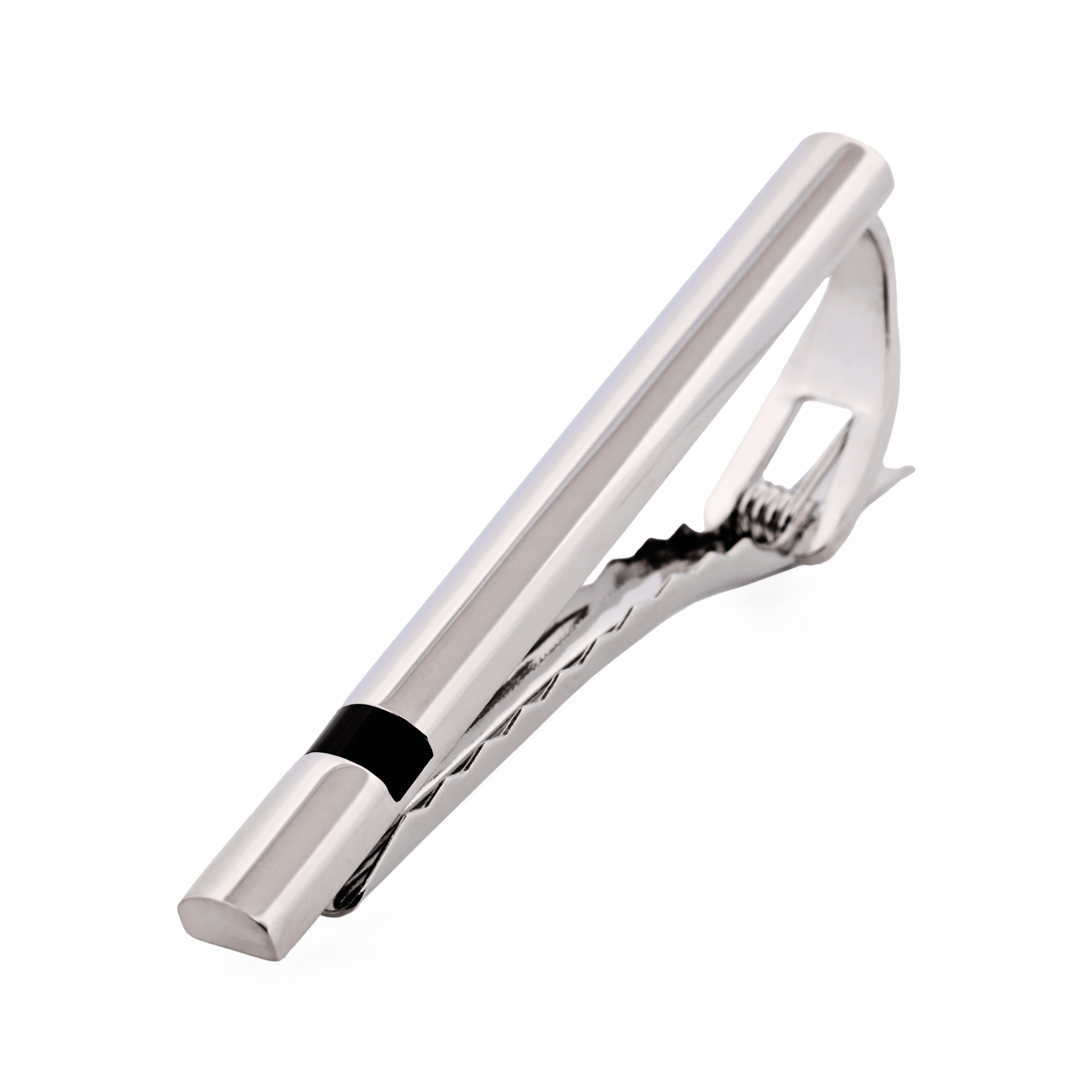 Brush Rhodium/Black Tie Bar 60mm