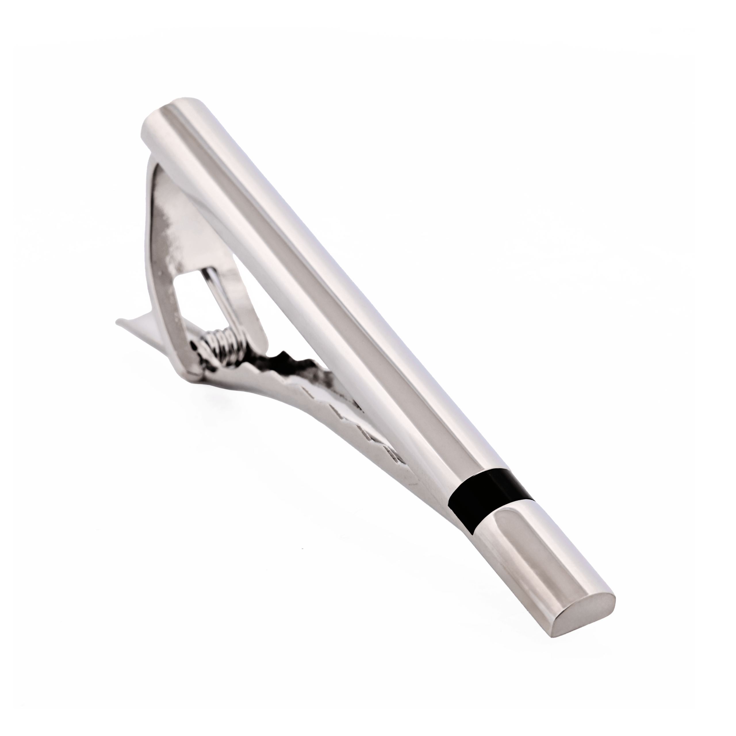 Brush Rhodium/Black Tie Bar 60mm
