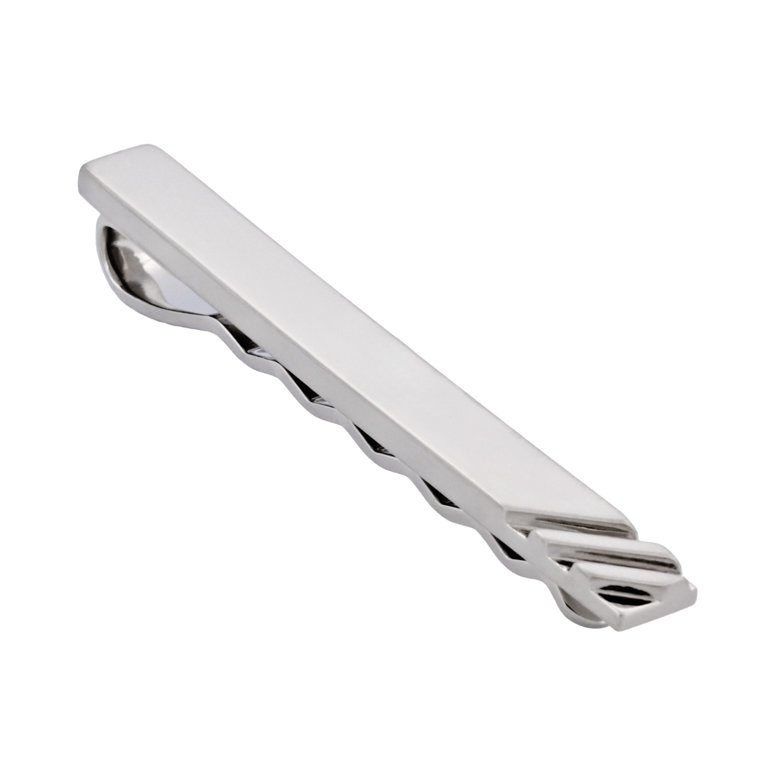 Brush Rhodium Plated Tie Bar