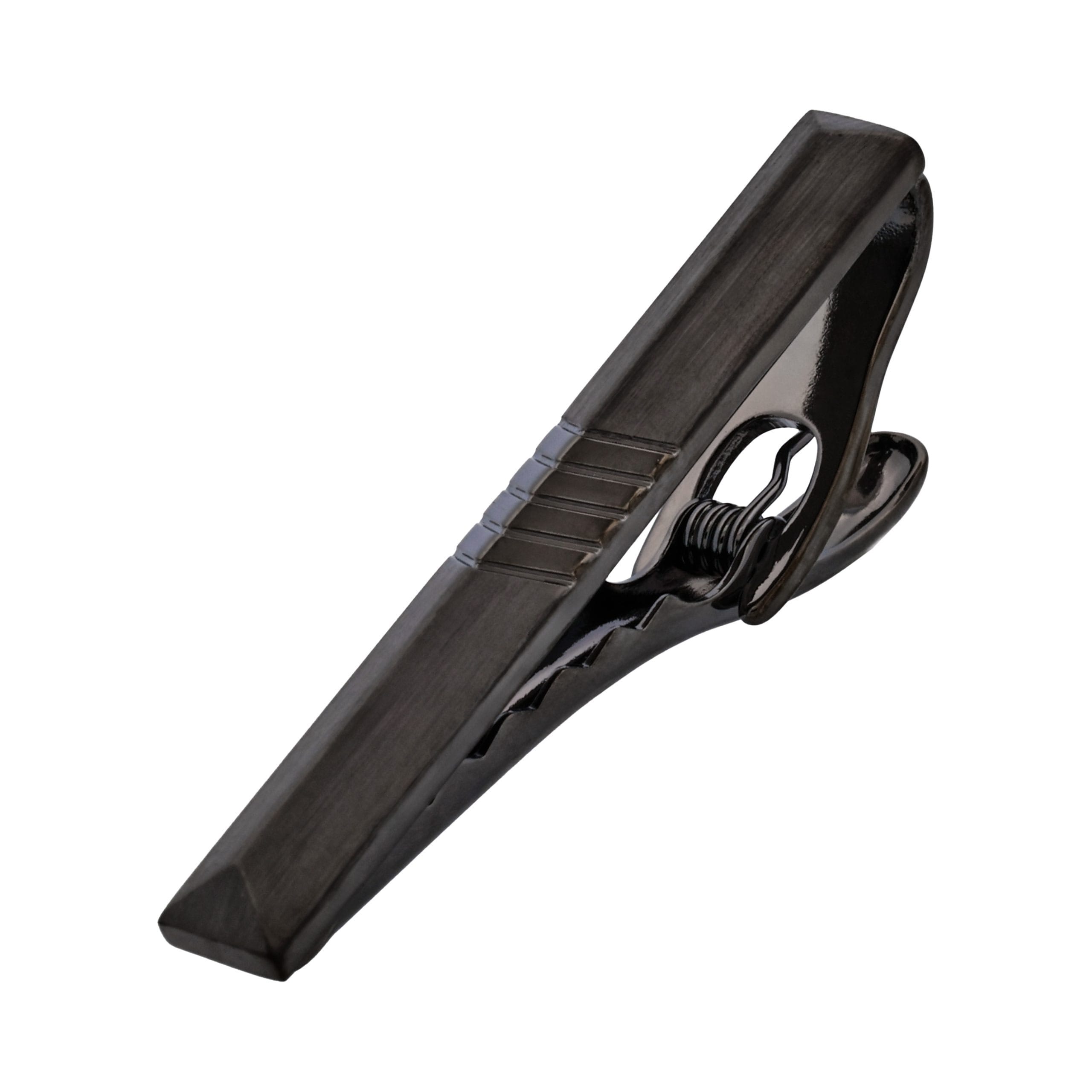 Brushed Gun Metal Plated Tie Clip
