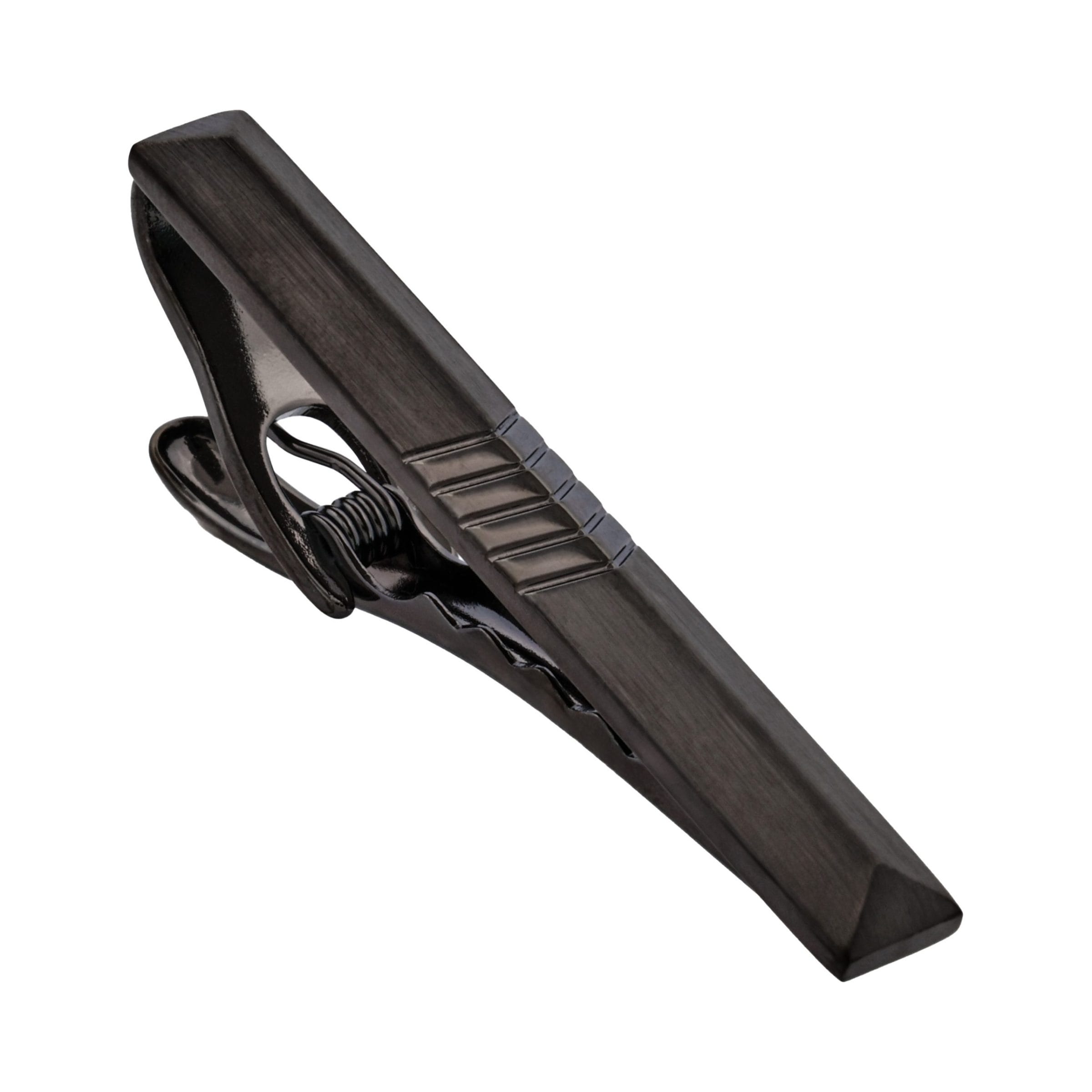 Brushed Gun Metal Plated Tie Clip
