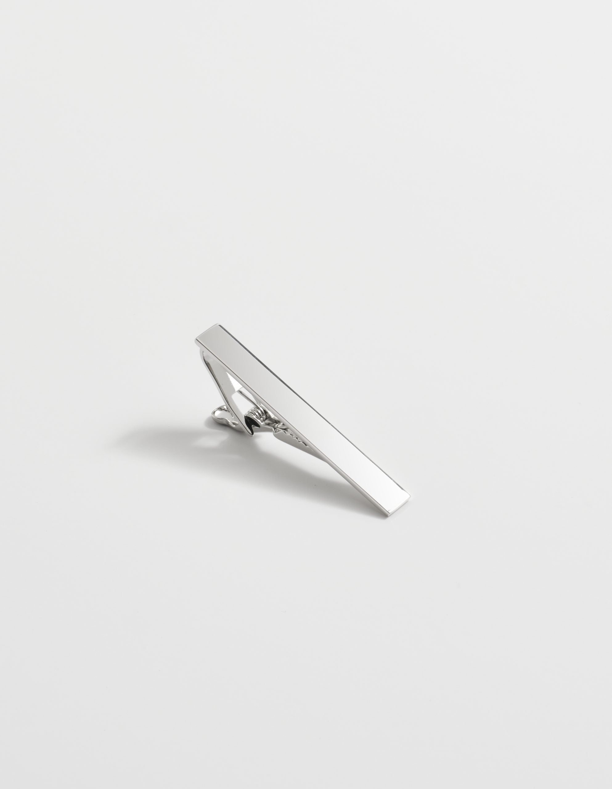 Polished Rhodium Tie Clip