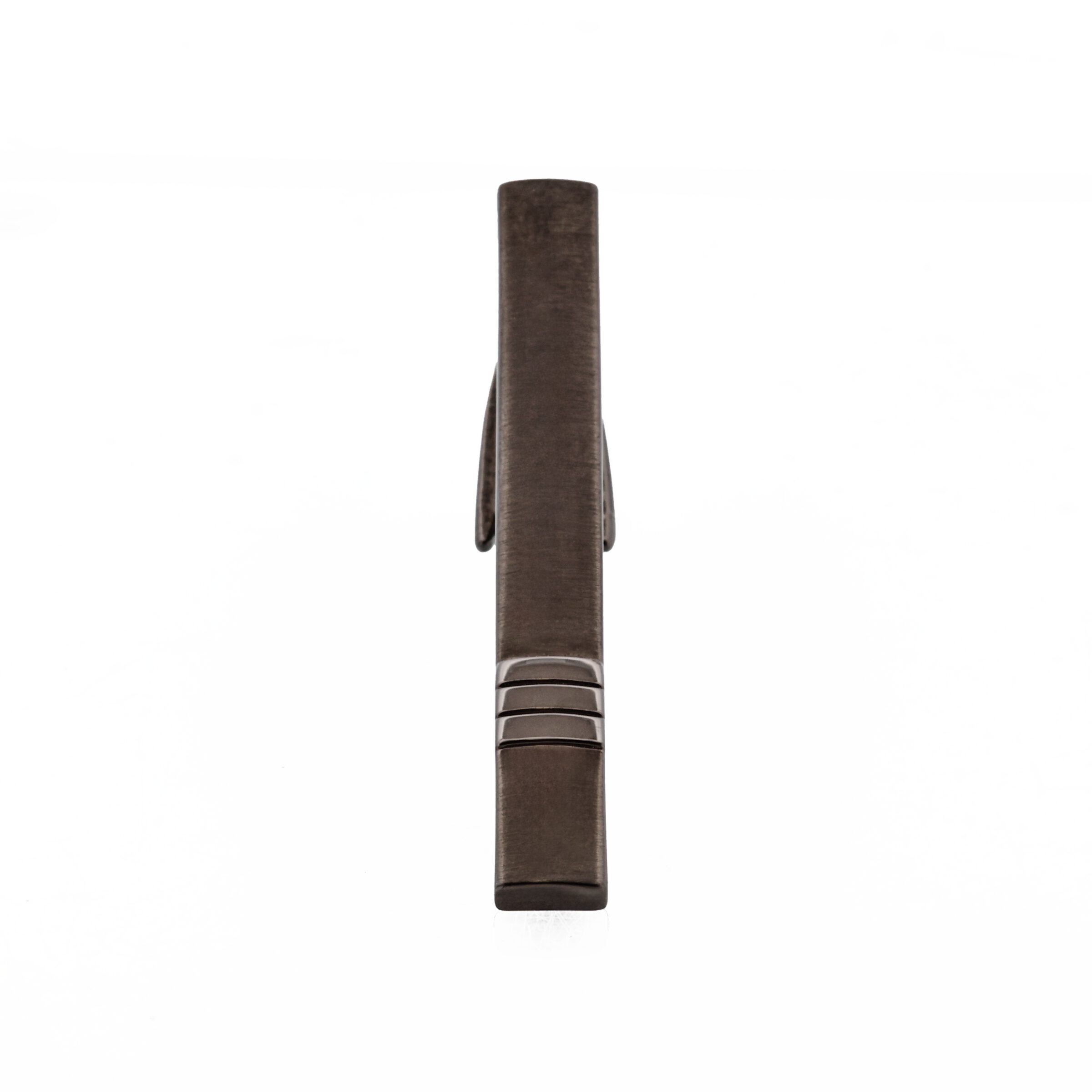 Brushed Gun Metal with three strips Tie Clip 51mm
