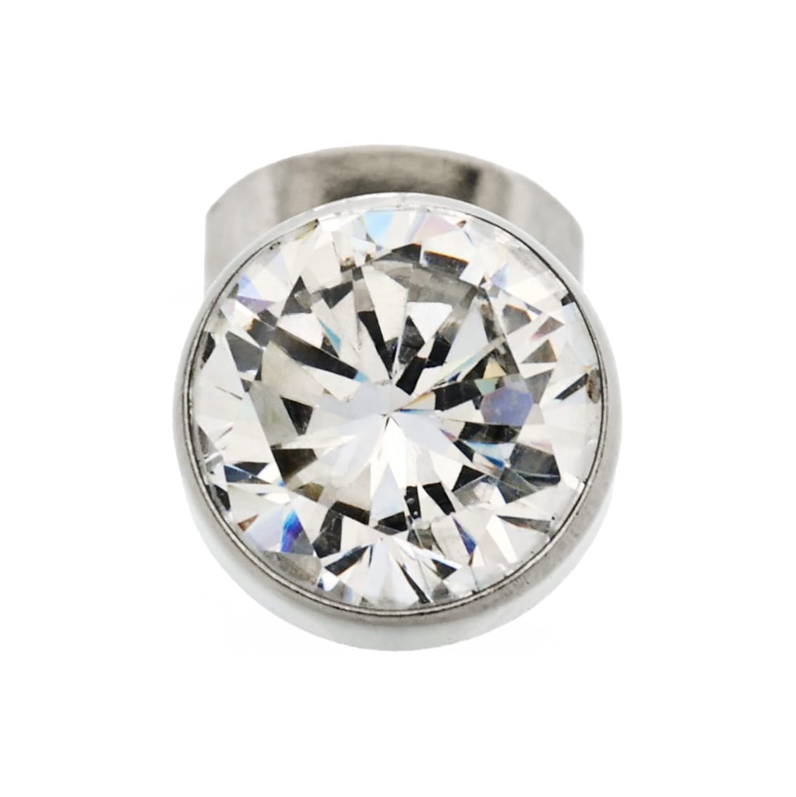 Cudworth Men's Stainless Steel Crystal Earring