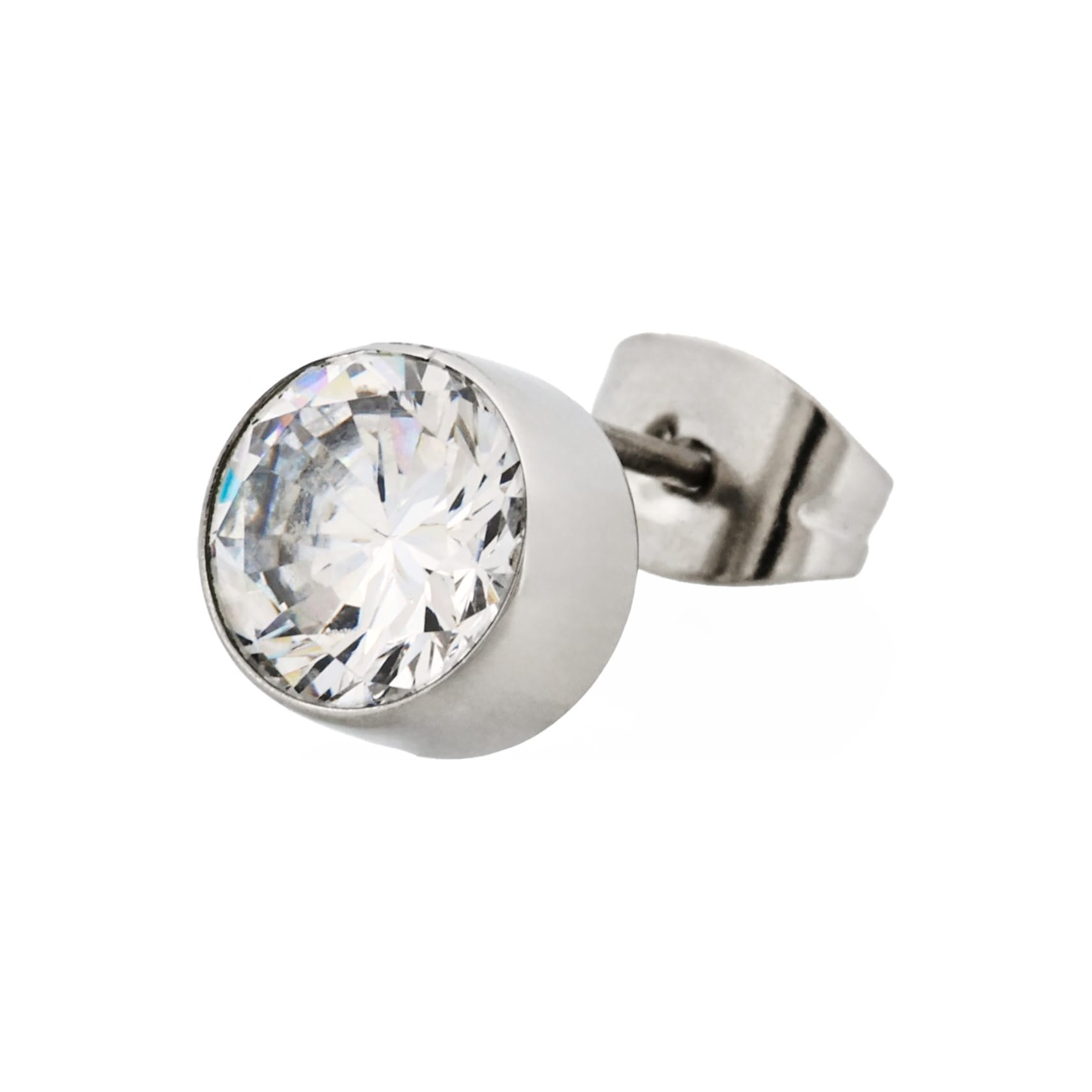 Cudworth Men's Stainless Steel Crystal Earring
