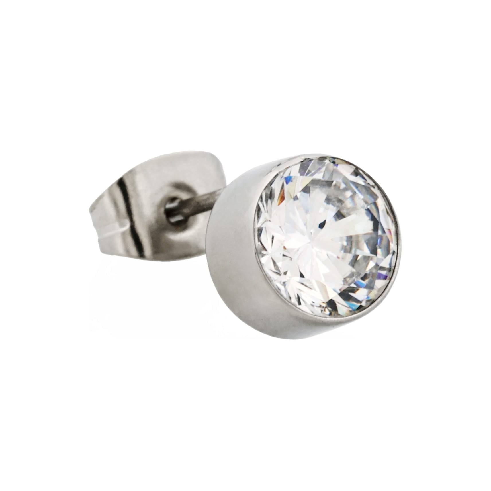 Cudworth Men's Stainless Steel Crystal Earring