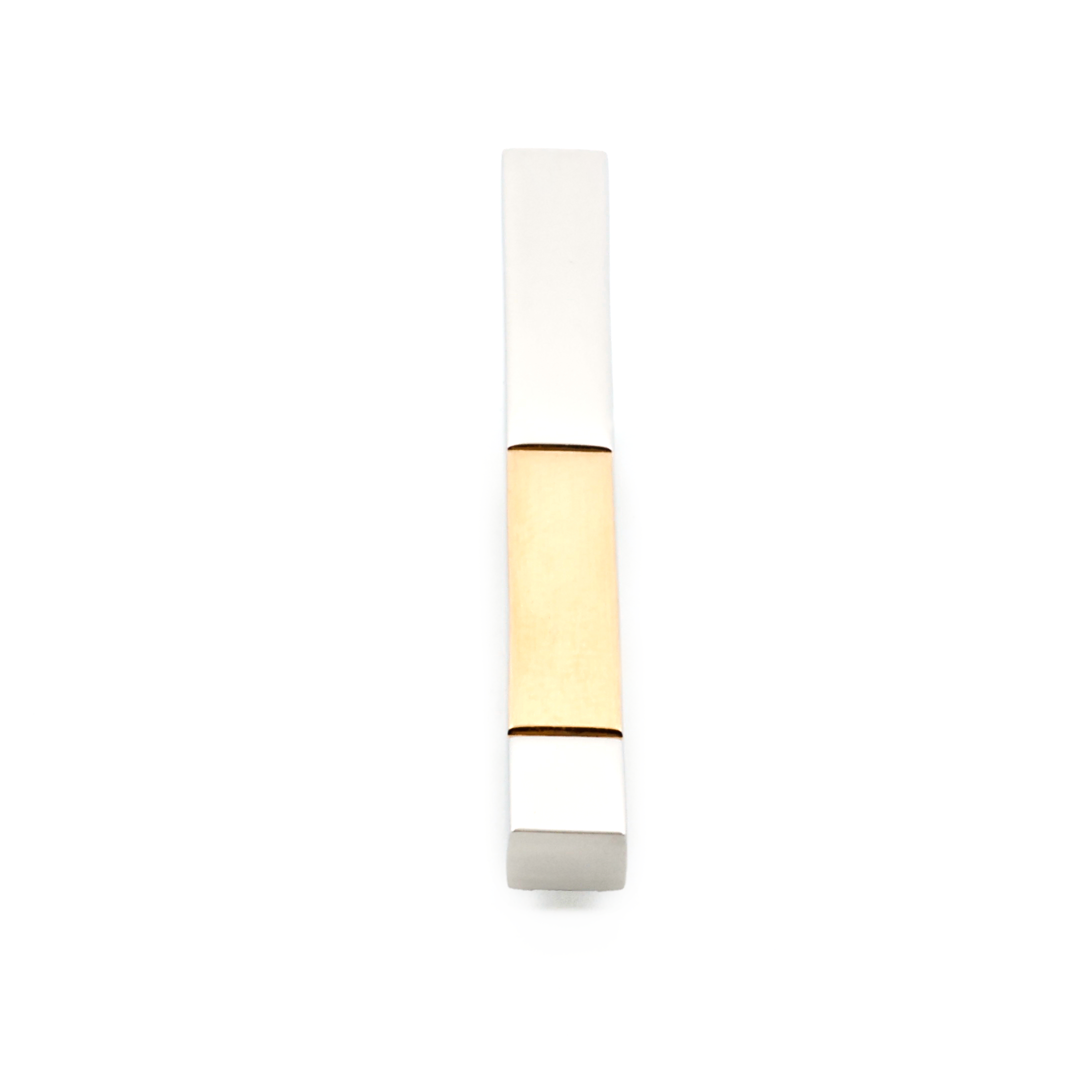 Polished Stainless Steel with Brushed Ion Plated Gold Tie Slide