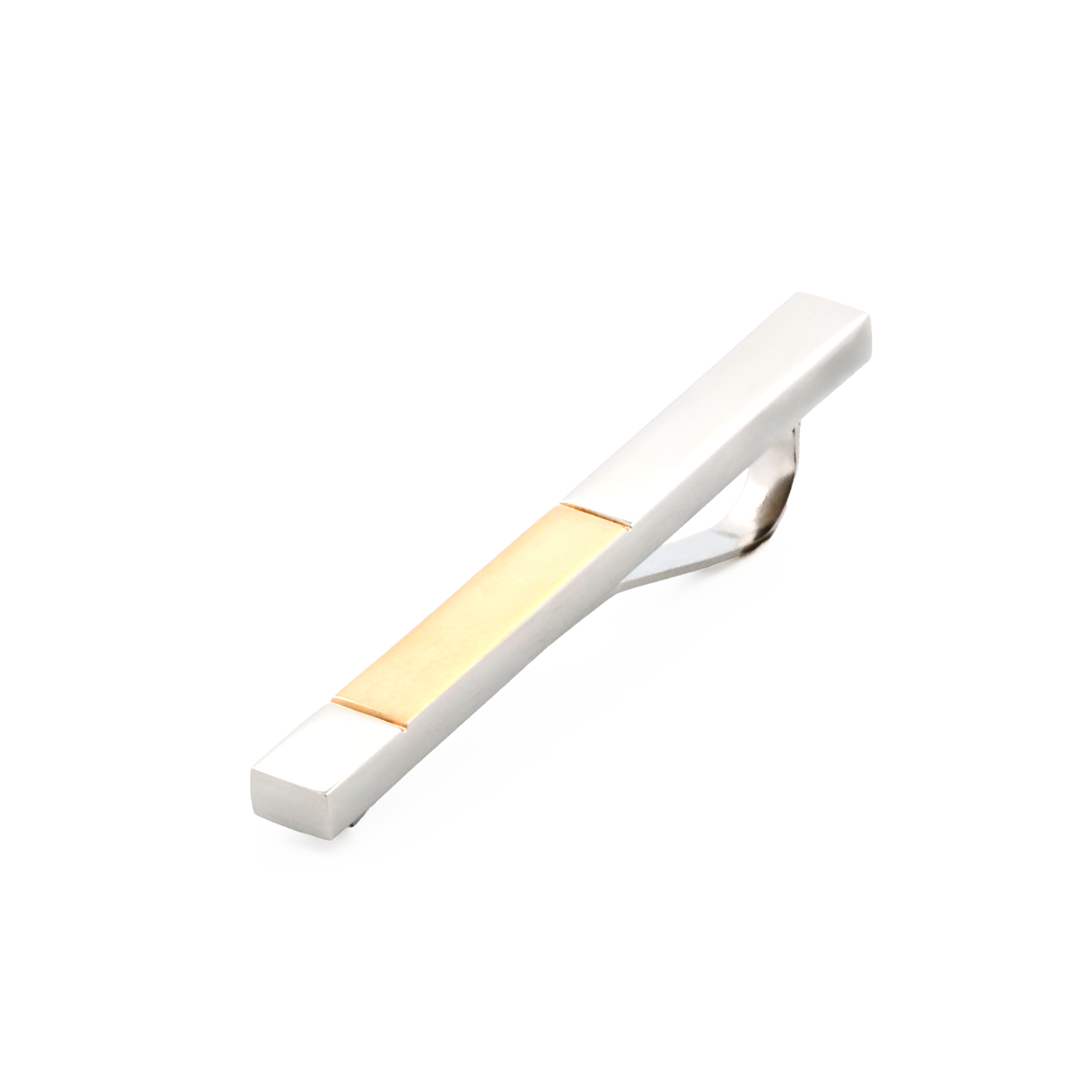 Polished Stainless Steel with Brushed Ion Plated Gold Tie Slide