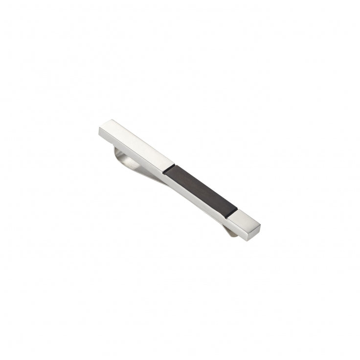 Polished Stainless Steel with Brushed Ion Plated Gun Metal Tie Slide