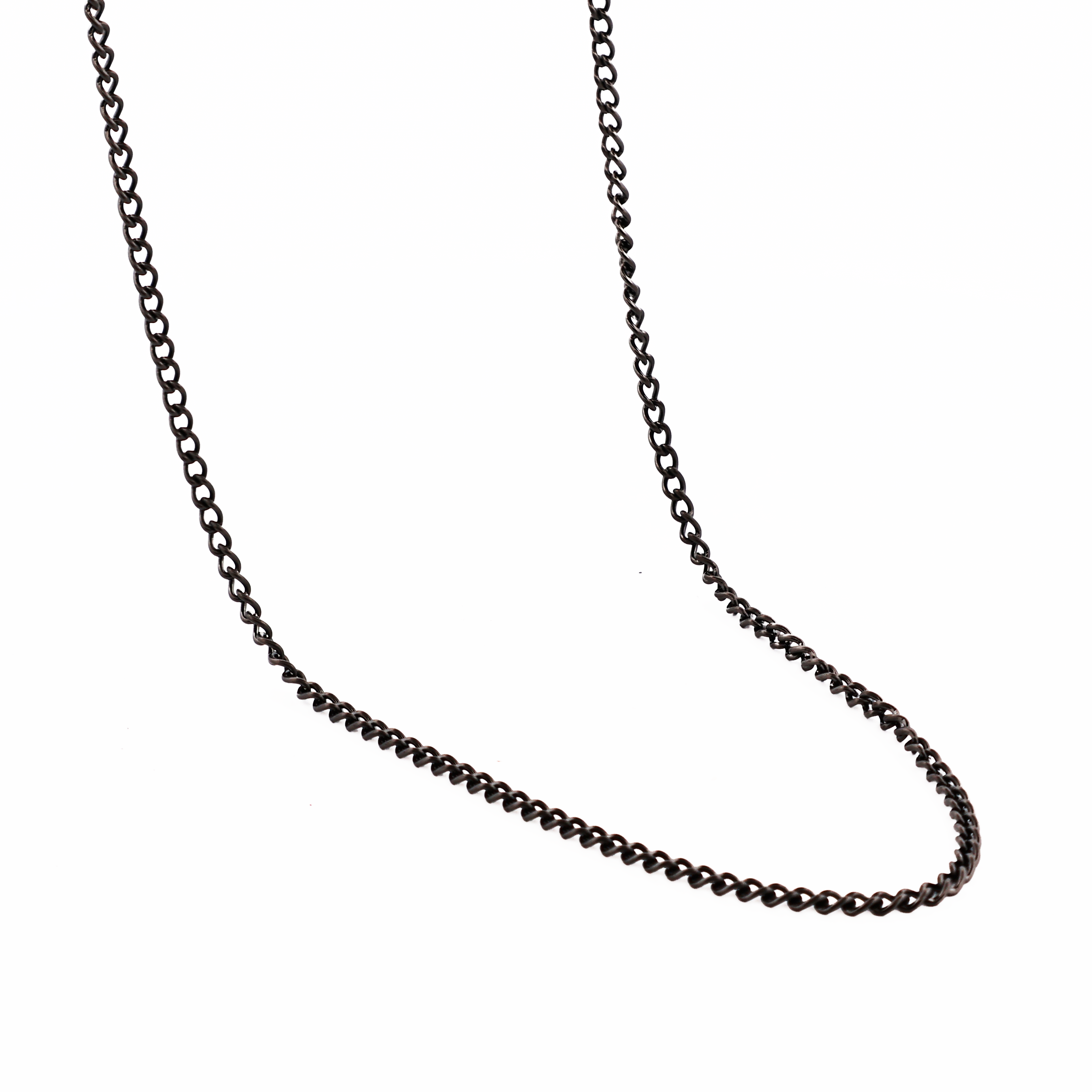 Ion Plated Black Stainless Steel Chain 55cm