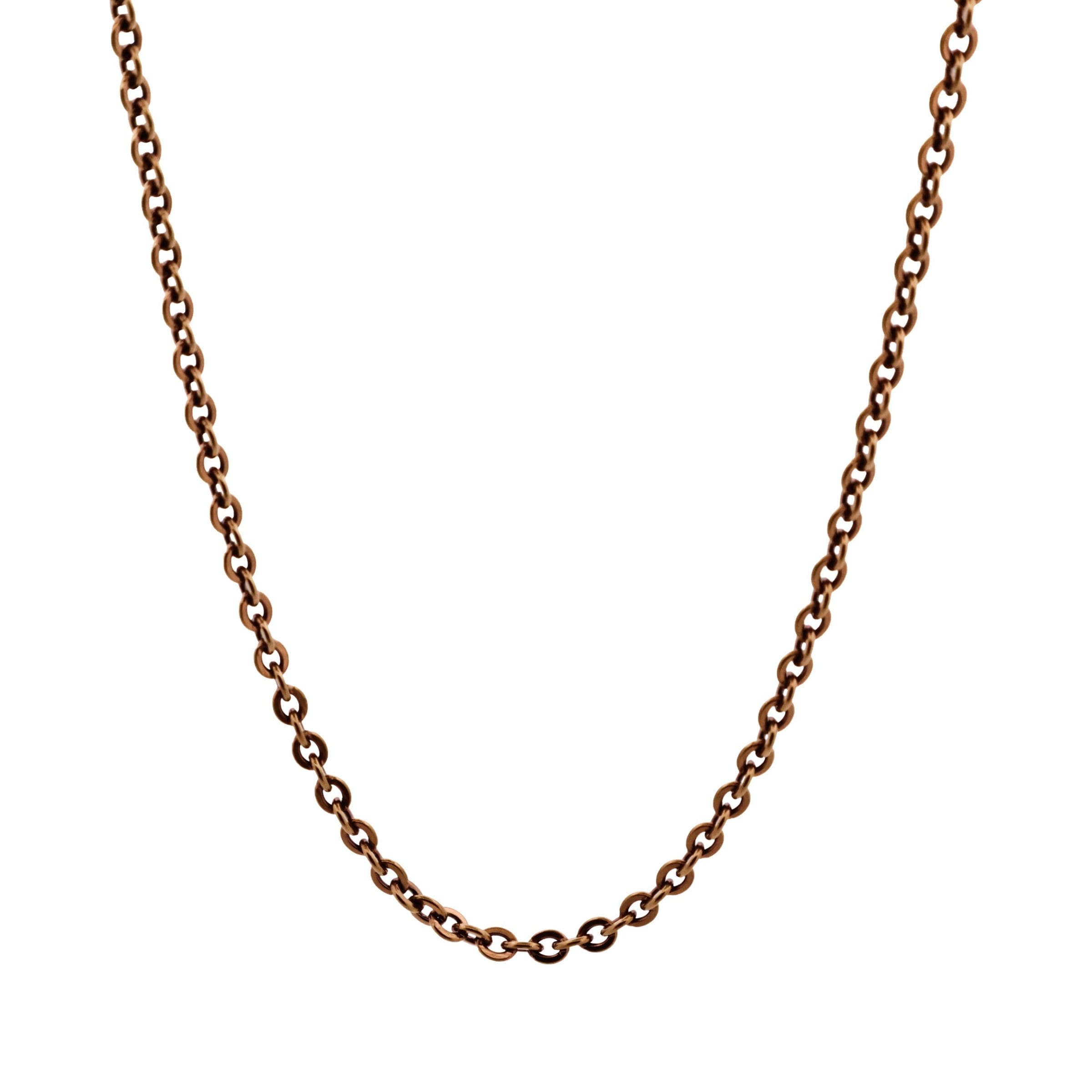 Ion Plated Brown Stainless Steel Rolo Neck Chain