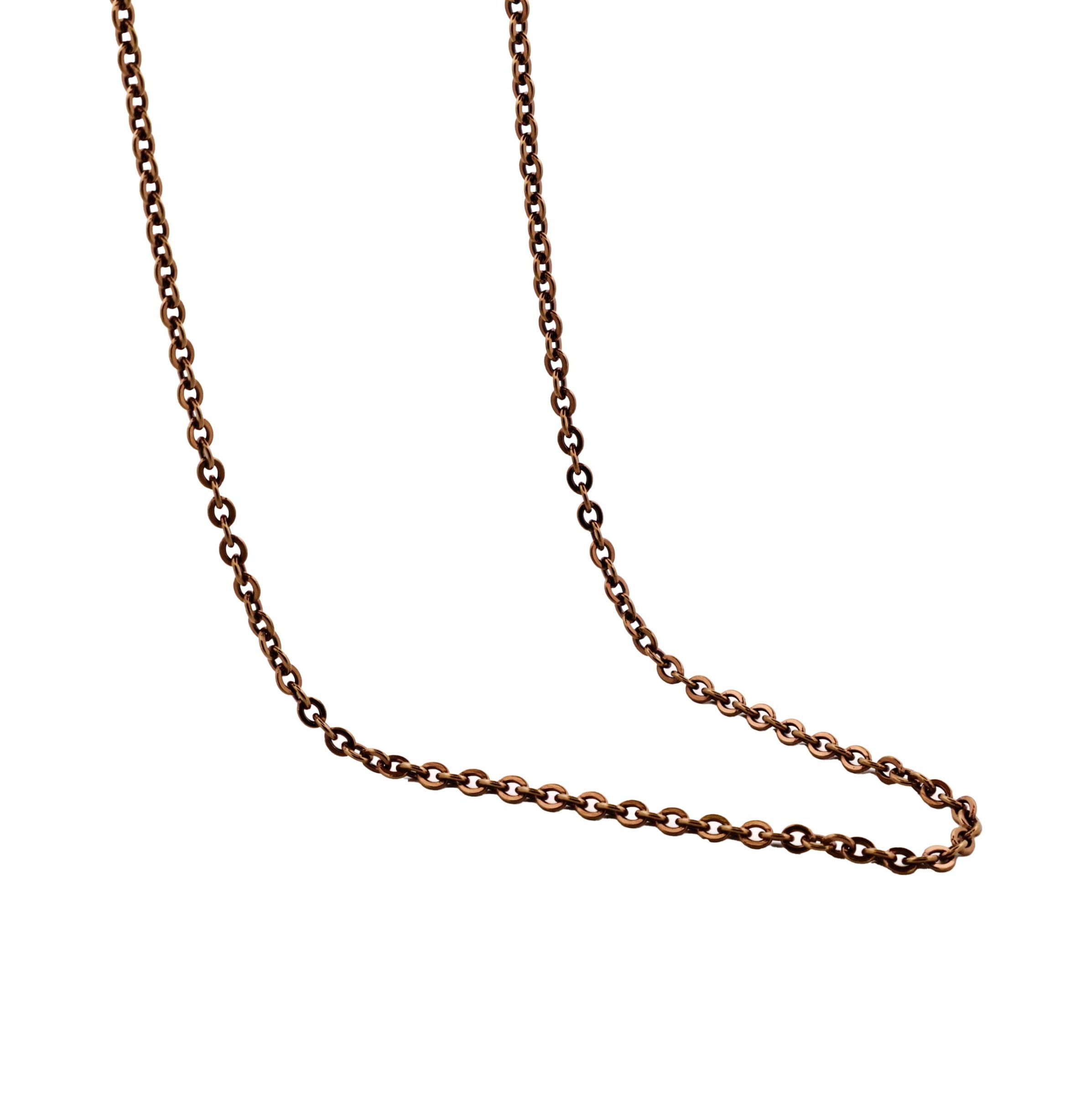 Ion Plated Brown Stainless Steel Rolo Neck Chain