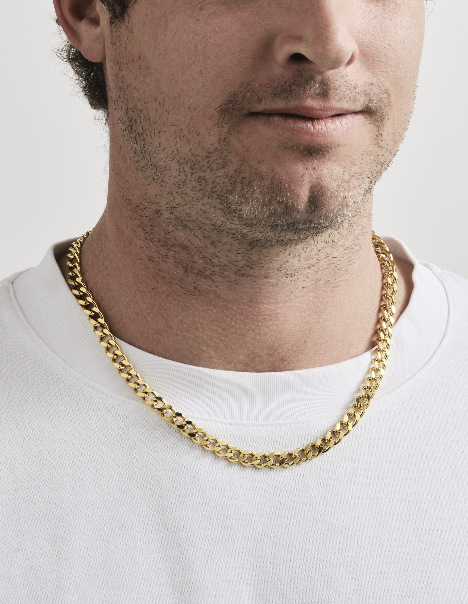 Ion plated 14k Gold Stainless Steel Thick Curb Link Neck Chain