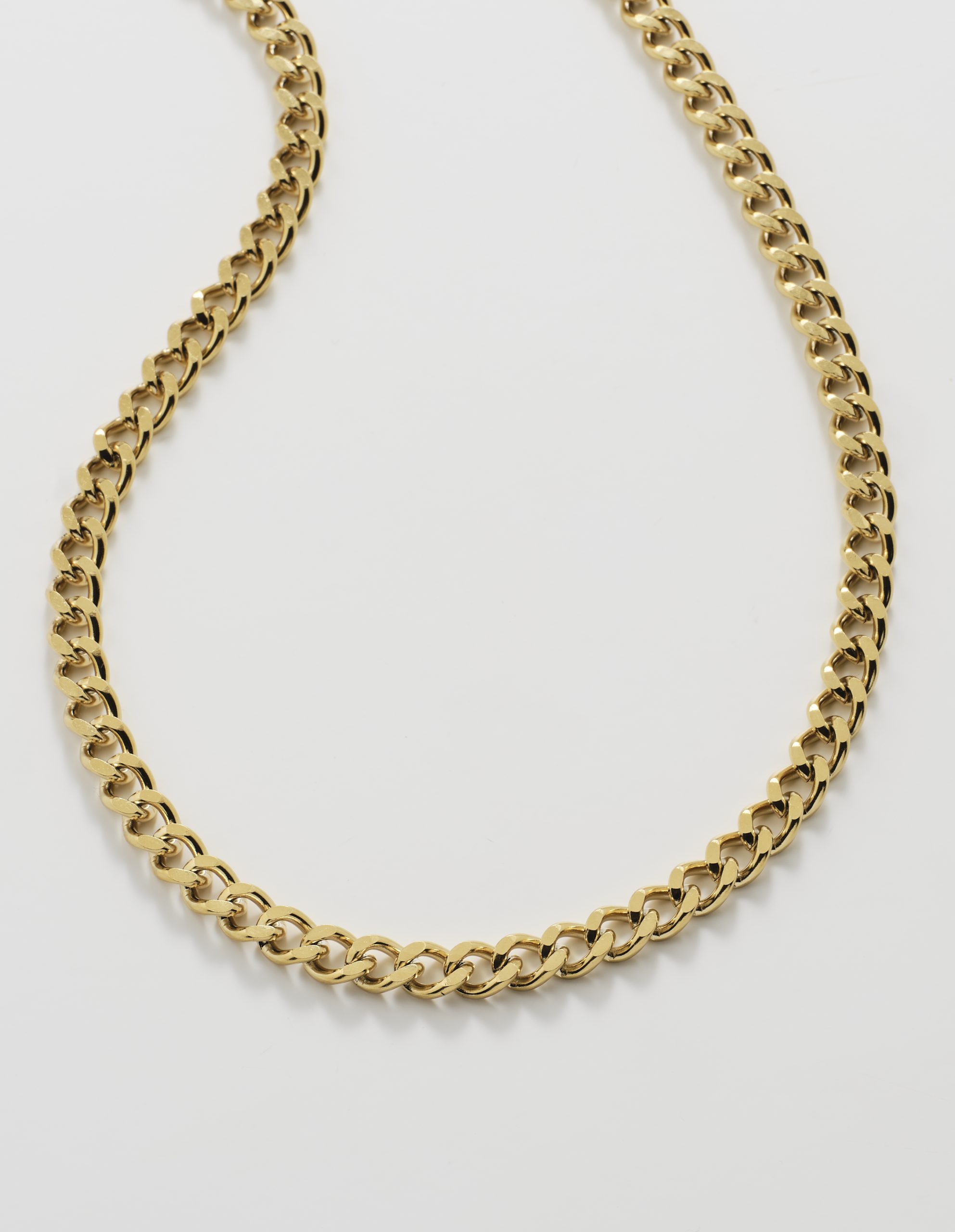 Ion plated 14k Gold Stainless Steel Thick Curb Link Neck Chain