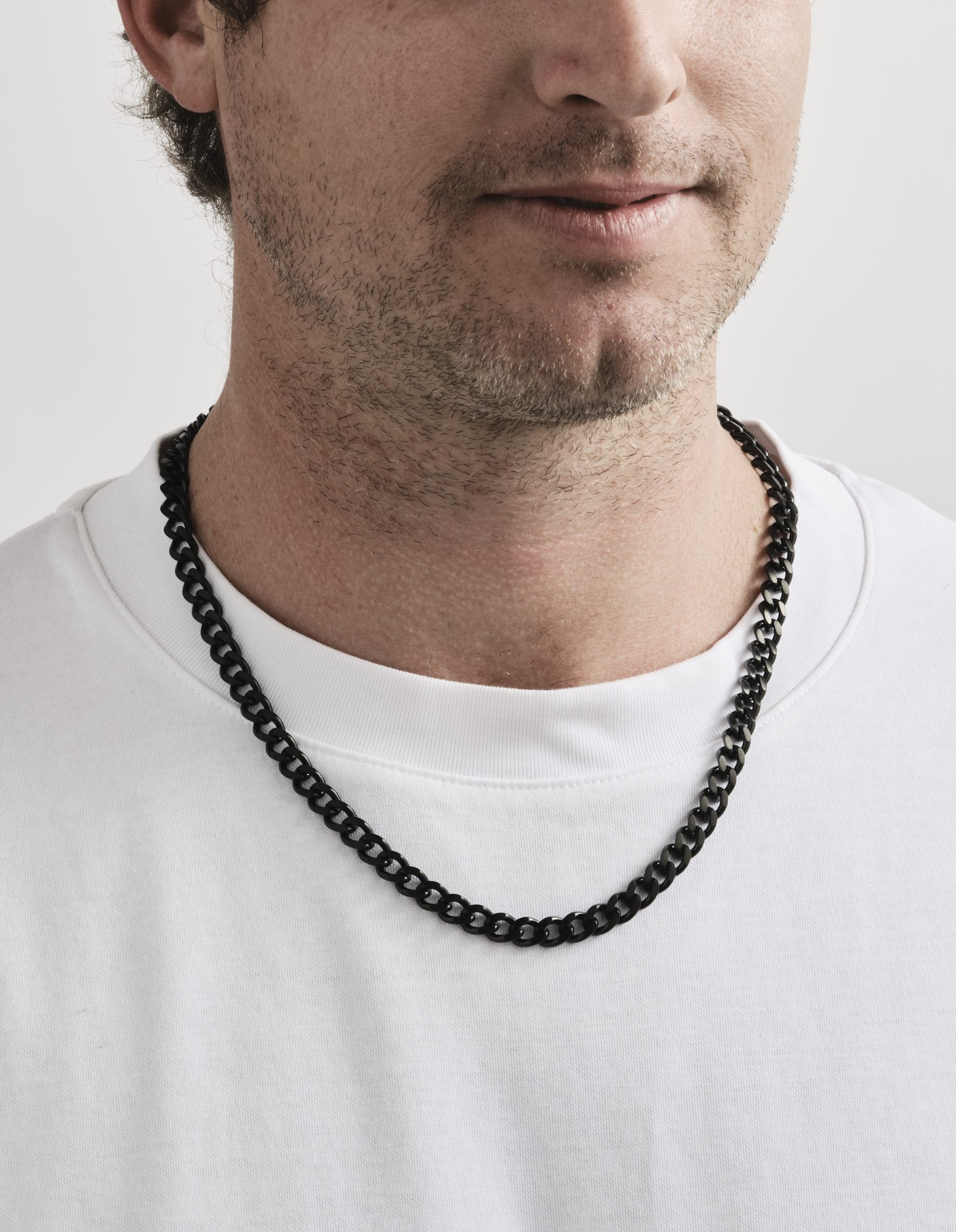 Ion plated Matt Black Stainless Steel Thick Curb Link Neck Chain