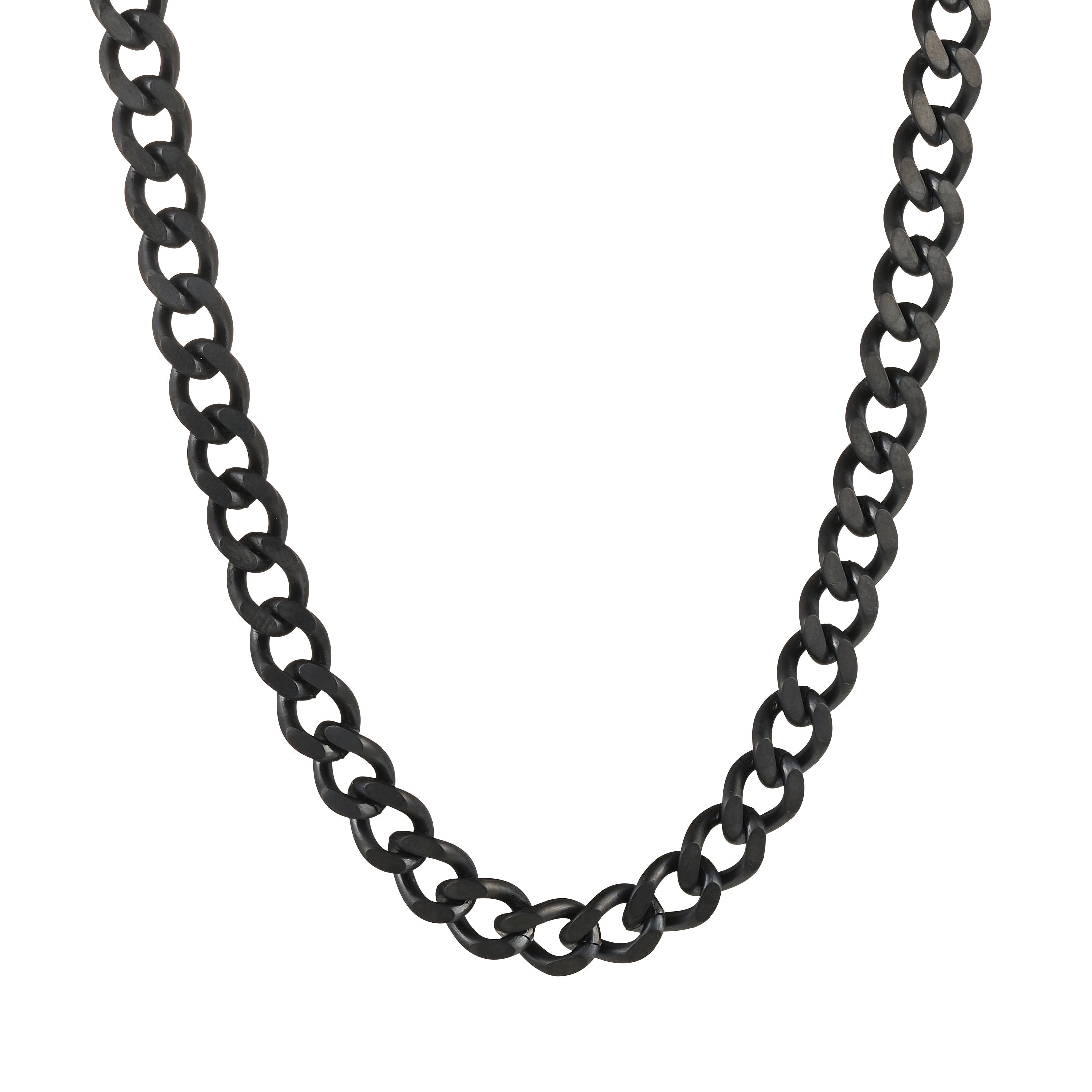 Ion plated Matt Black Stainless Steel Thick Curb Link Neck Chain
