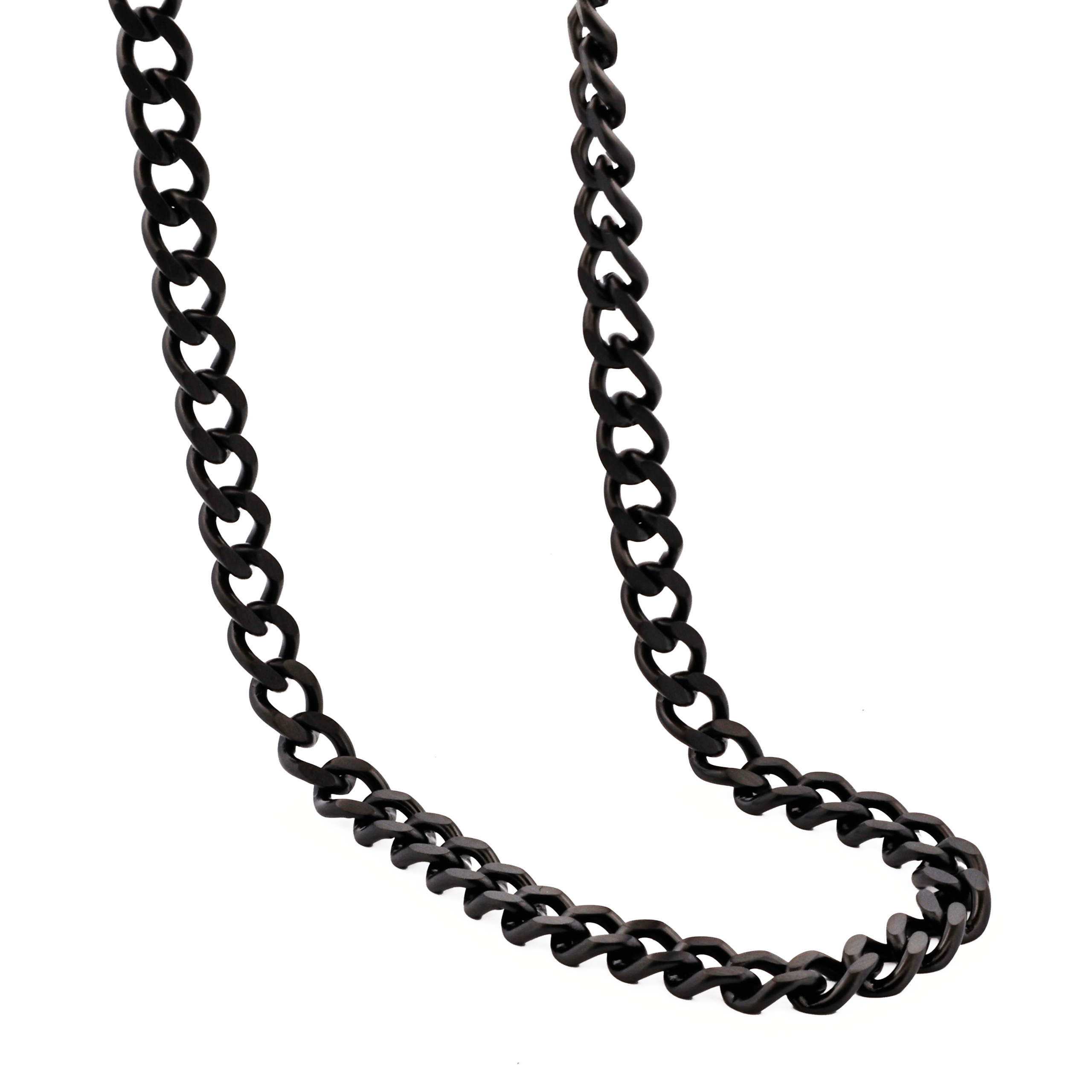 Ion plated Matt Black Stainless Steel Thick Curb Link Neck Chain