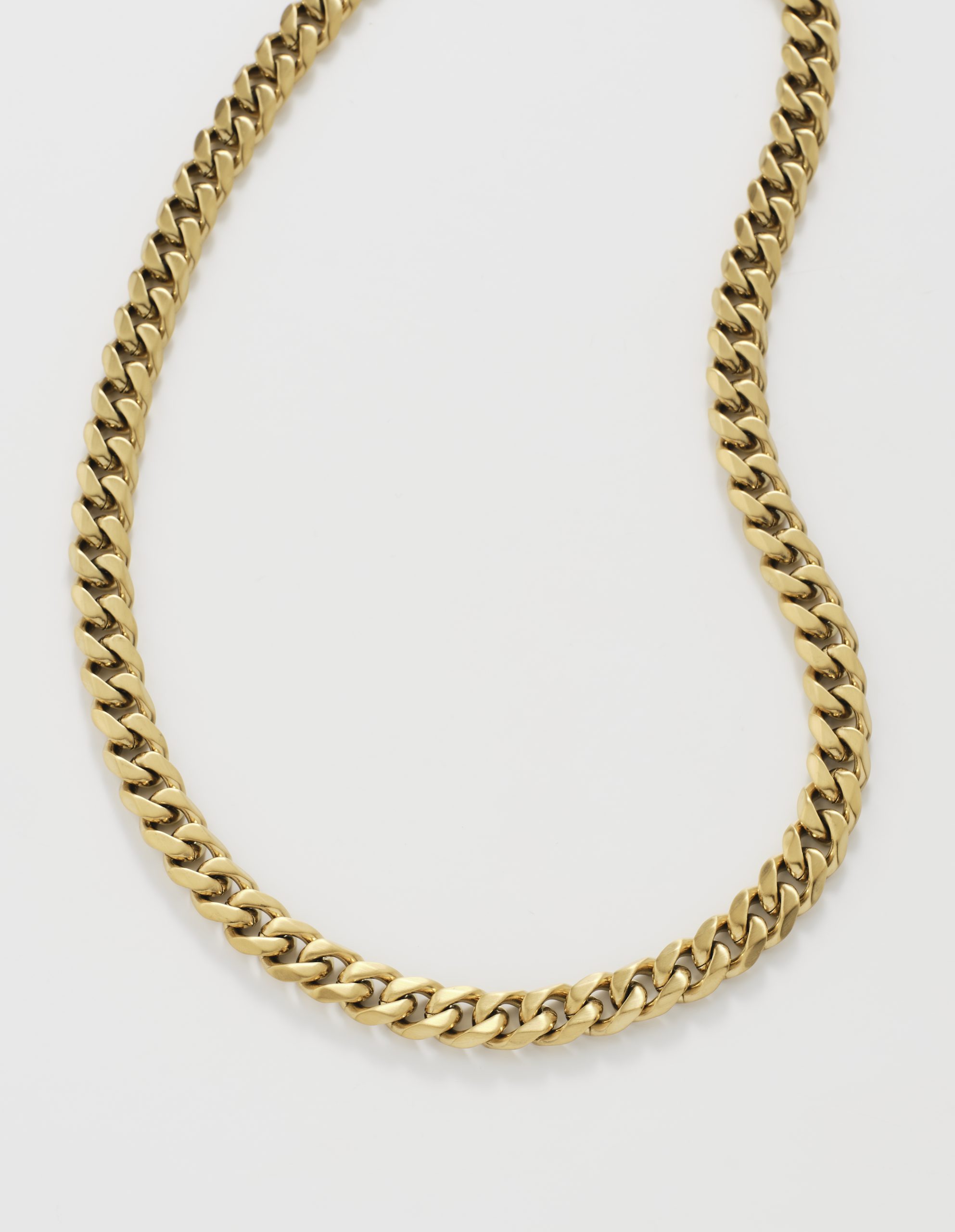 Ion Plated 18k Gold Brushed Stainless Steel Neck Chain