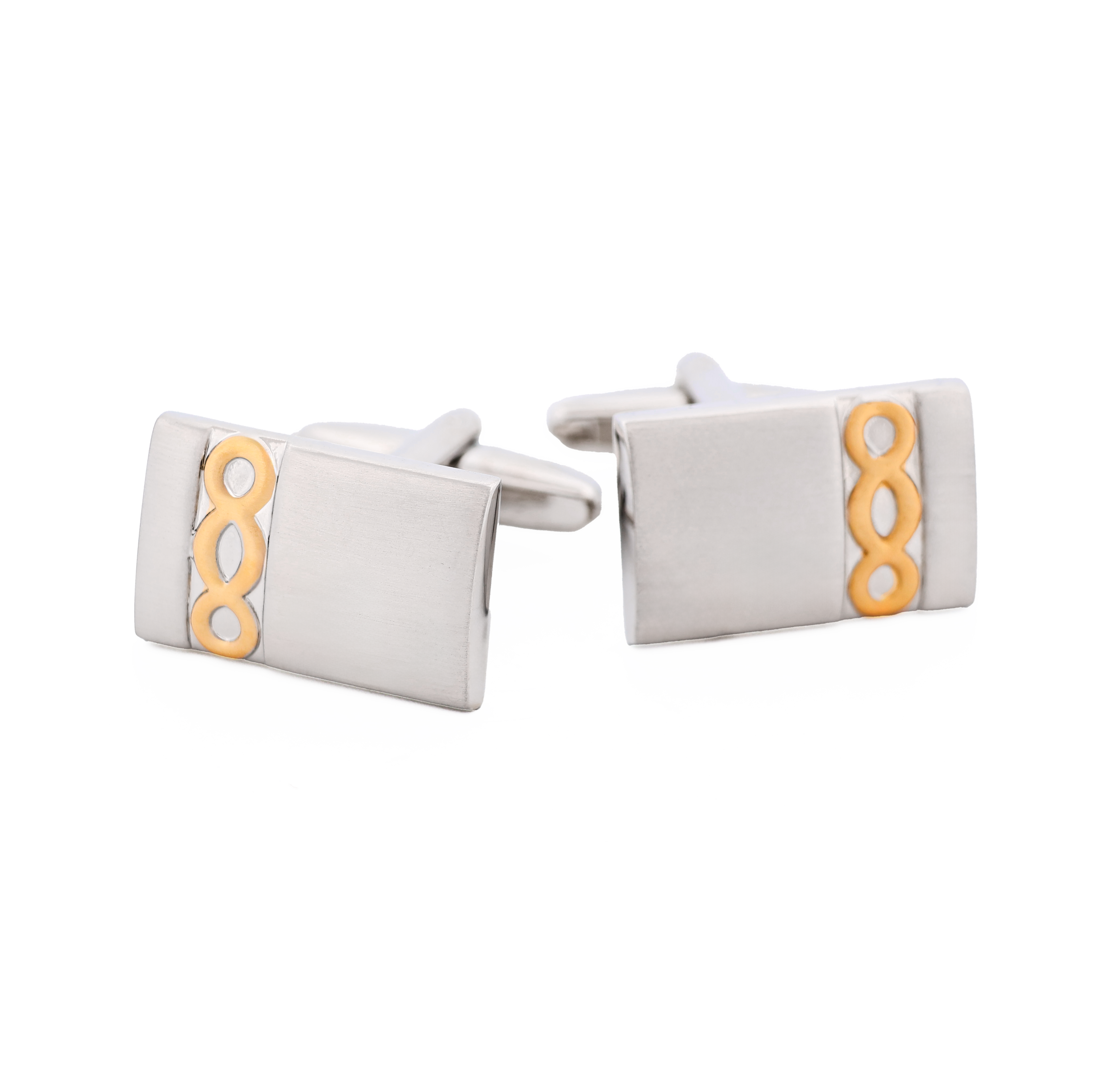 Brushed Rhodium & Brushed Gold Cufflinks