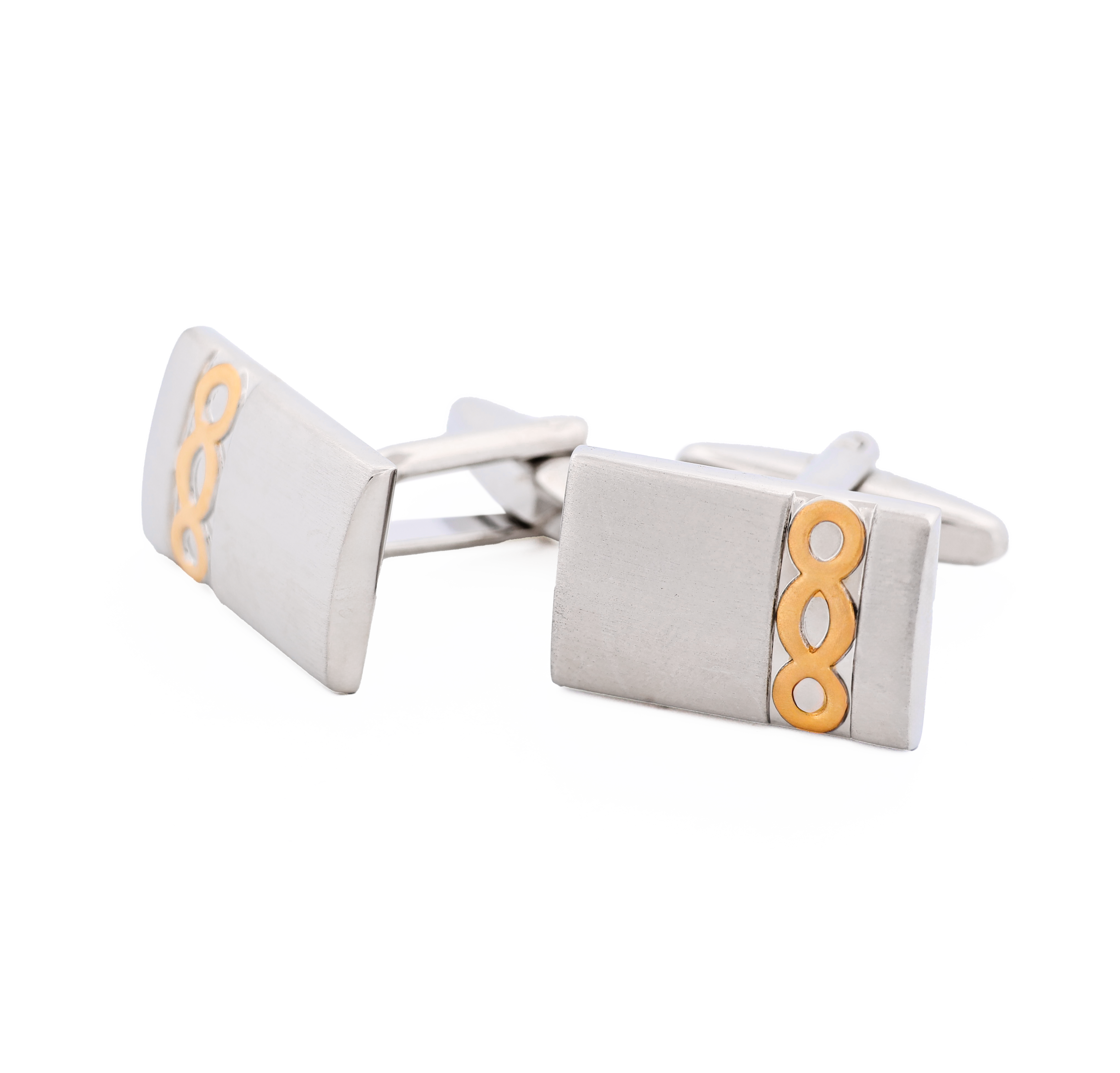 Brushed Rhodium & Brushed Gold Cufflinks