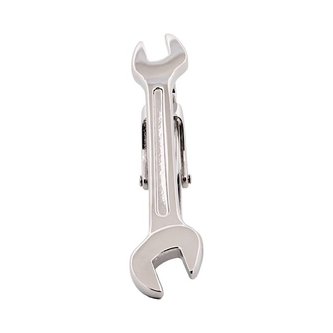 Imitation Rhodium Spanner Tie Bar