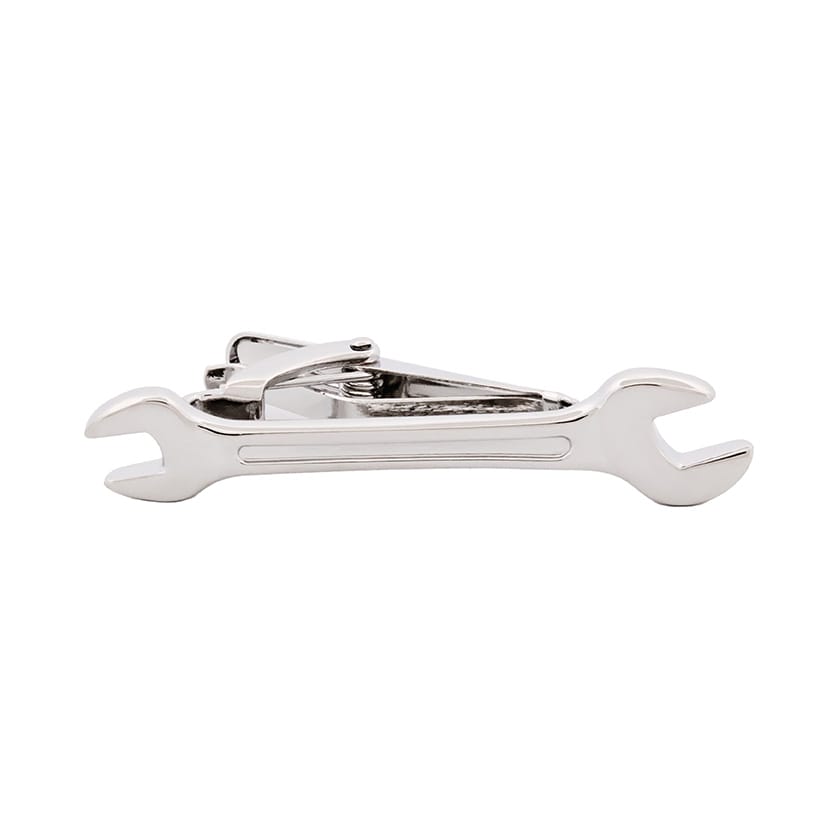 Imitation Rhodium Spanner Tie Bar