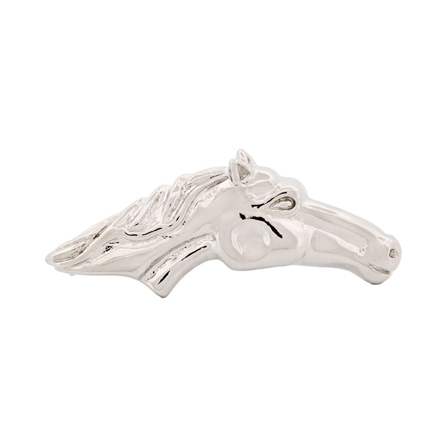 Imitation Rhodium Horse Head Tie Bar