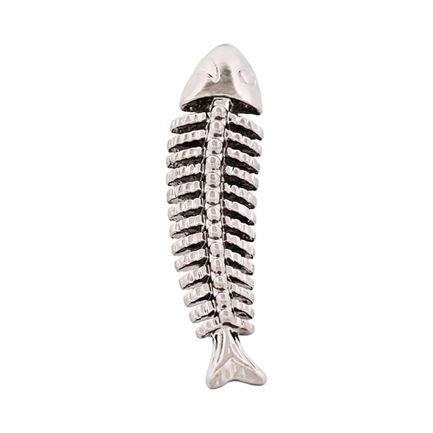 Gunmetal Fish Skeleton Tie Bar