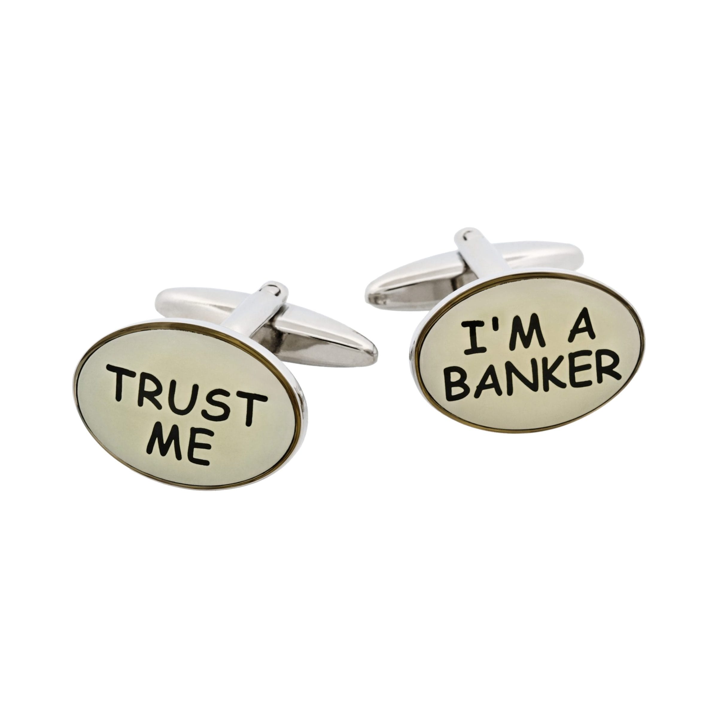 Trust Me & I'm A Banker Resin Cufflinks