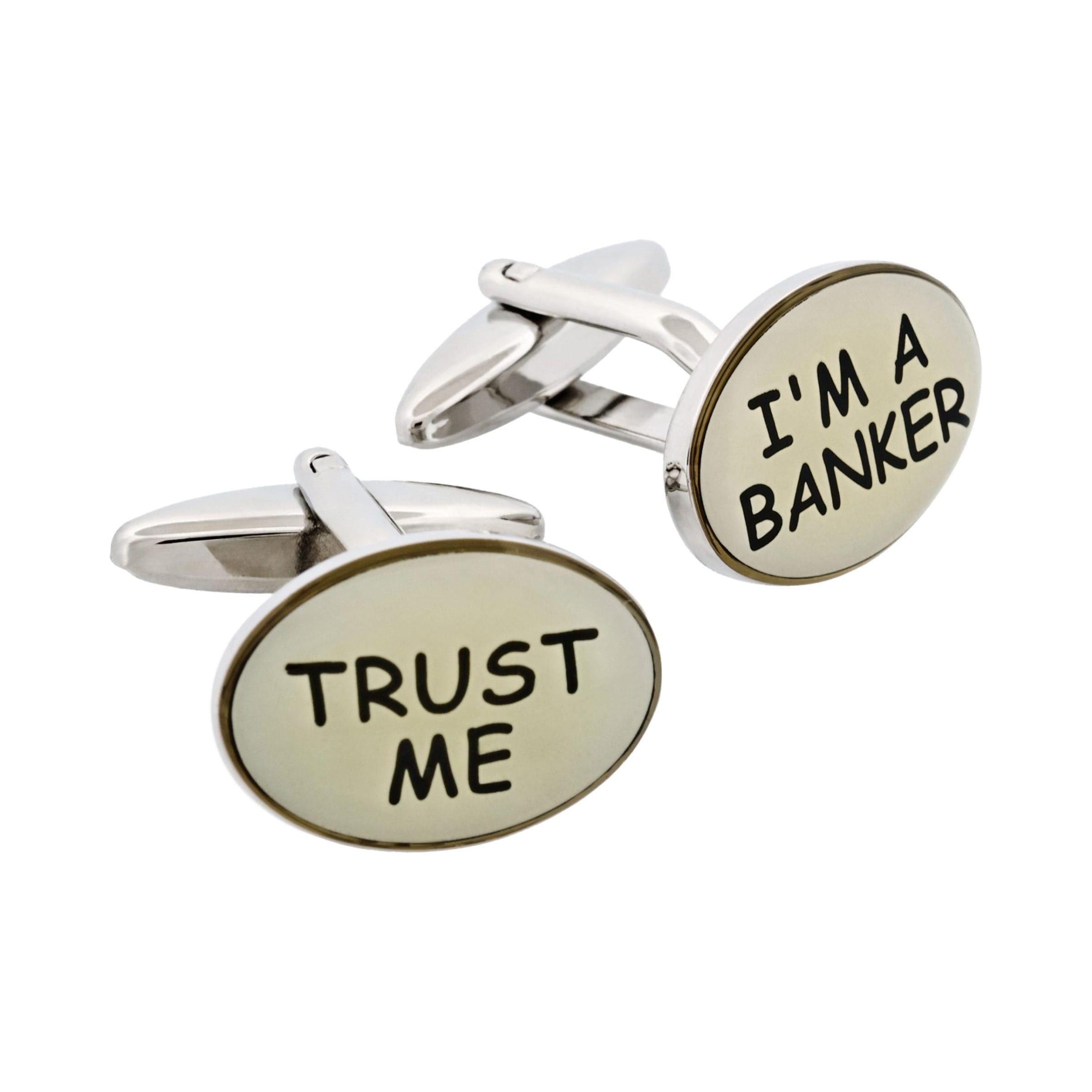Trust Me & I'm A Banker Resin Cufflinks