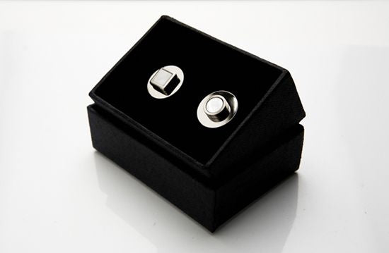 Rhodium Twist Mother Of Pearl Cufflinks