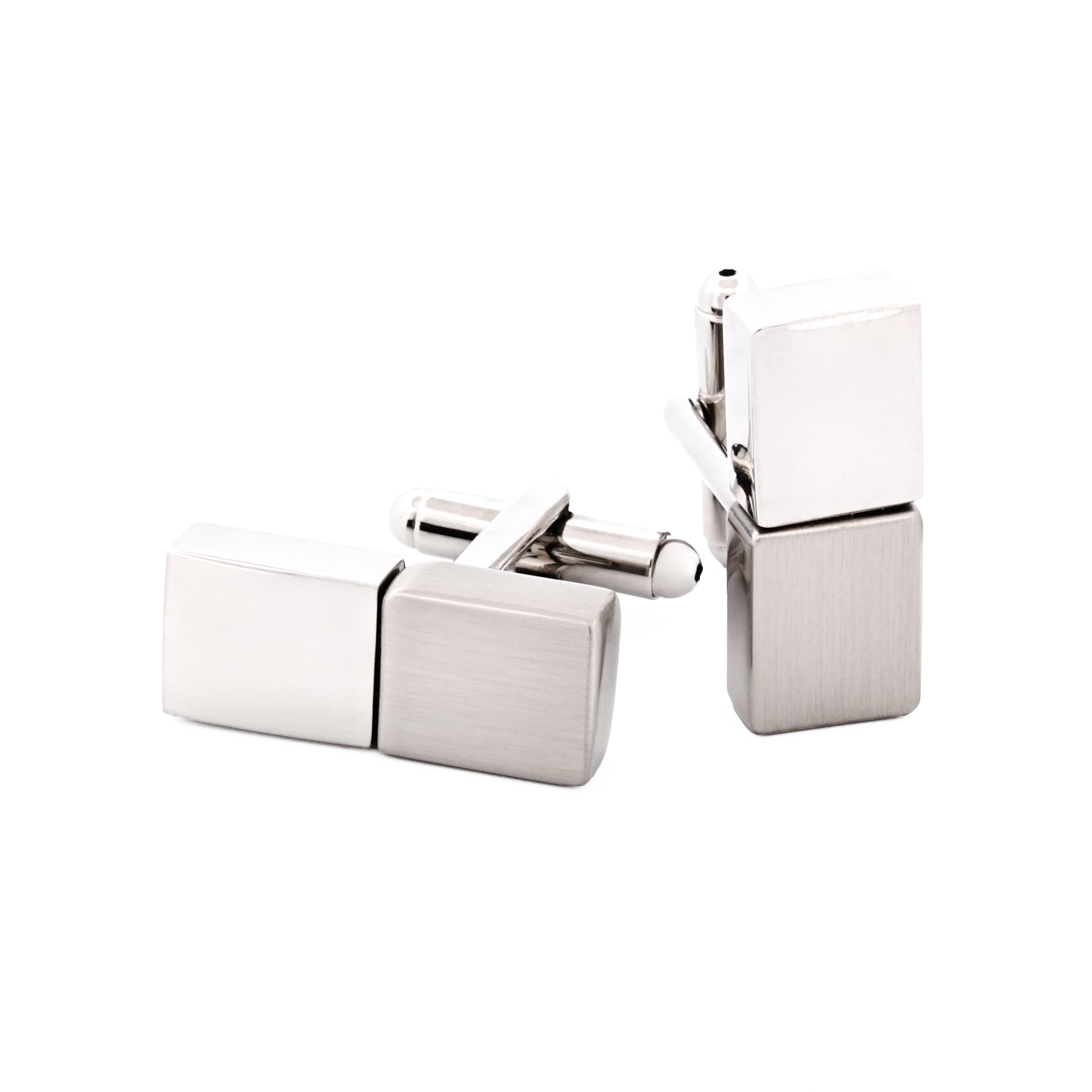 Rhodium Plated Black Twist Cufflinks