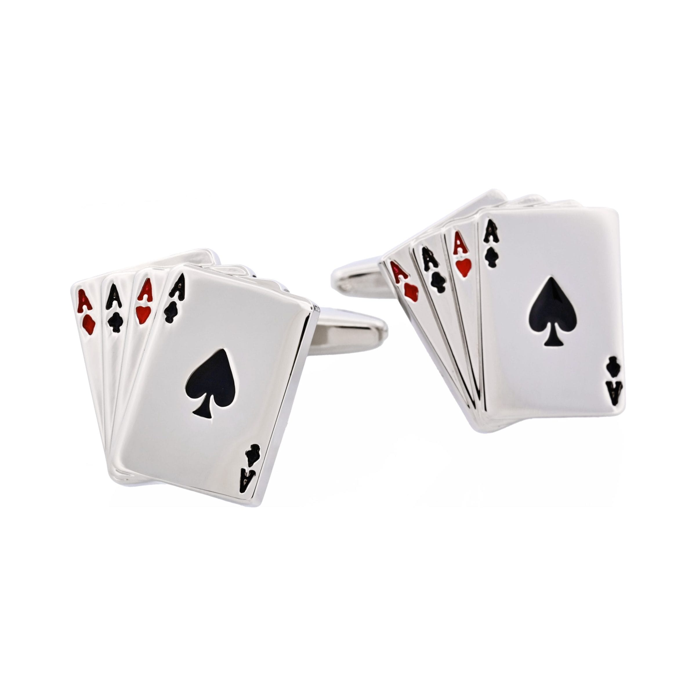Rhodium & Deck Of Cards Cufflinks