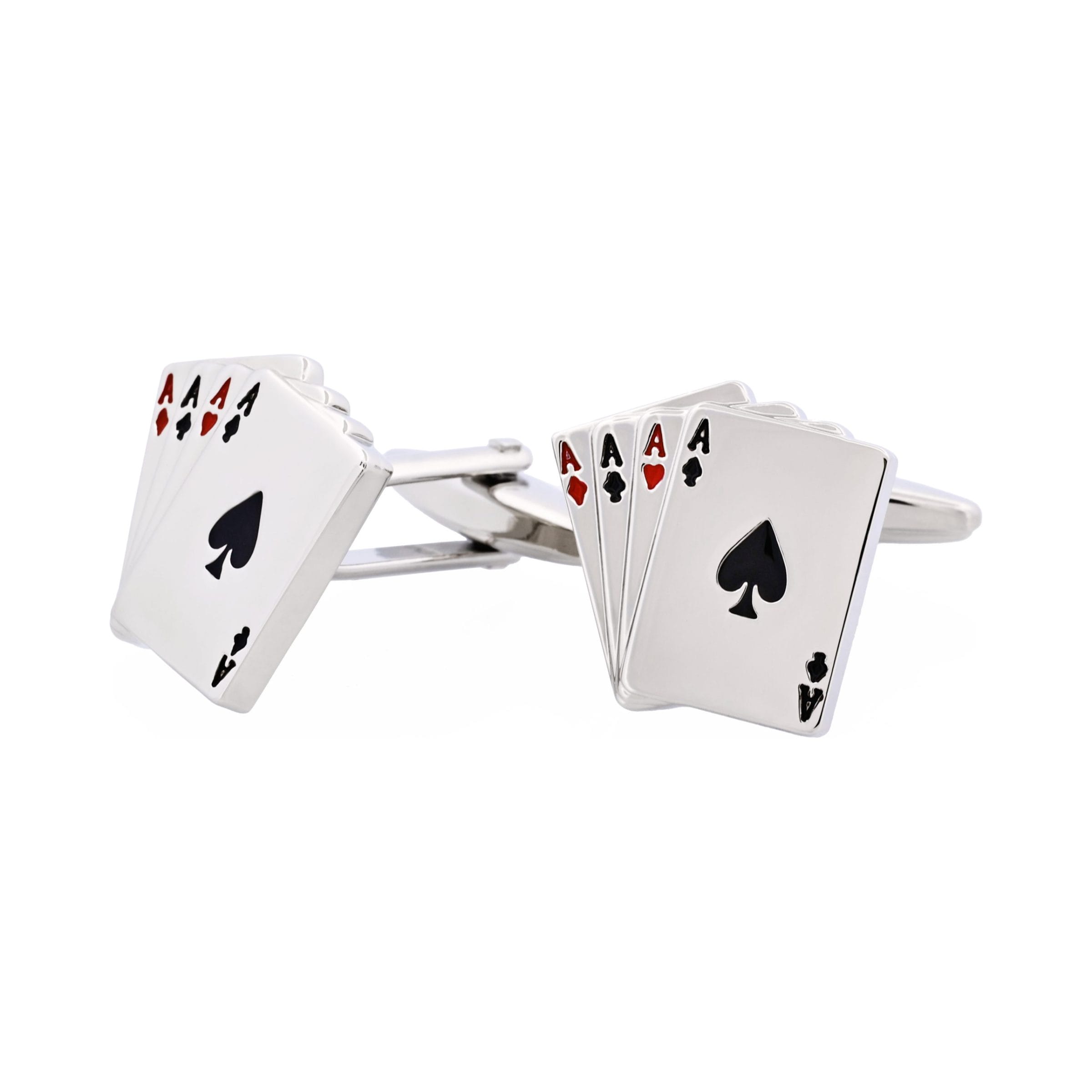 Rhodium & Deck Of Cards Cufflinks