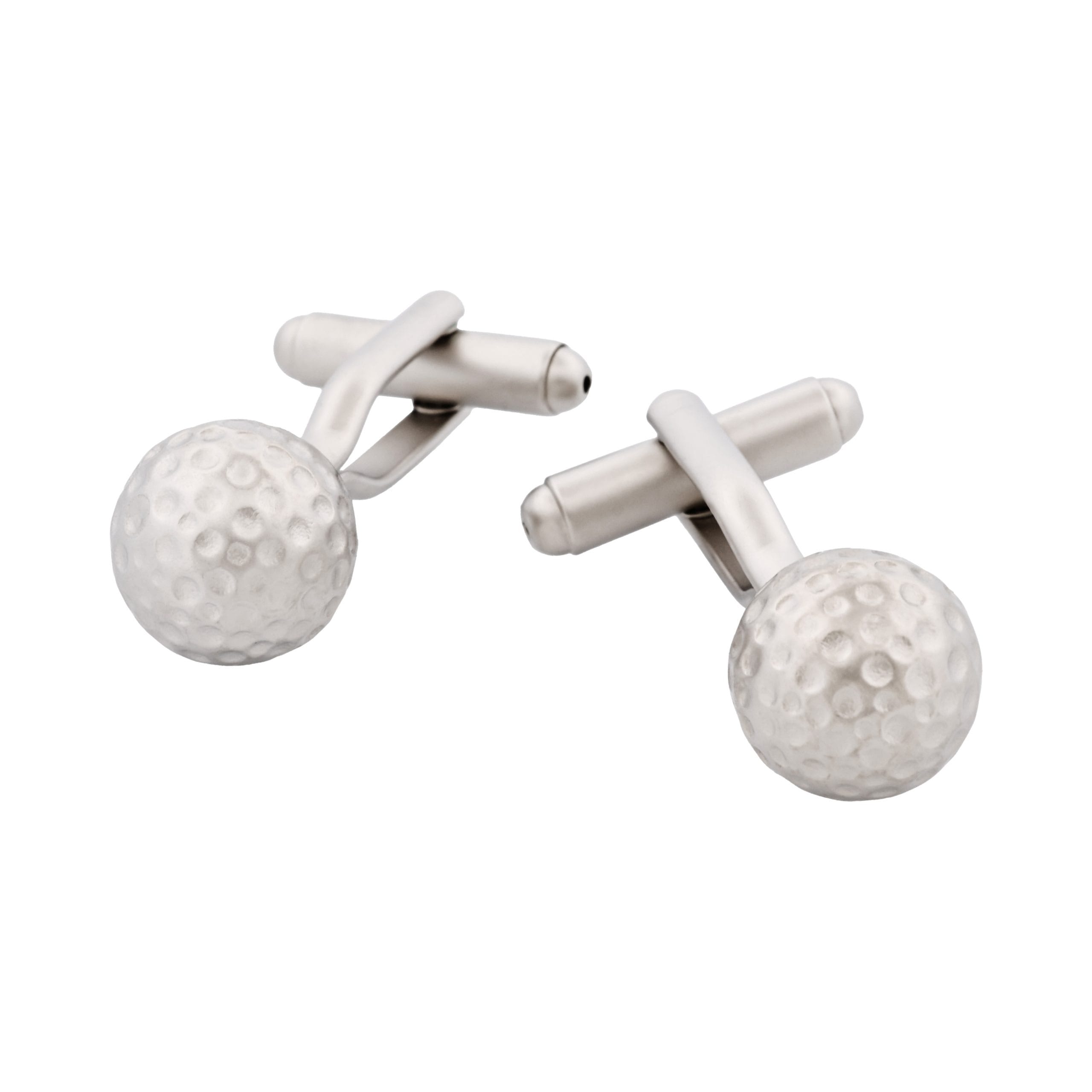 Rhodium Plated Golf Ball Cufflinks