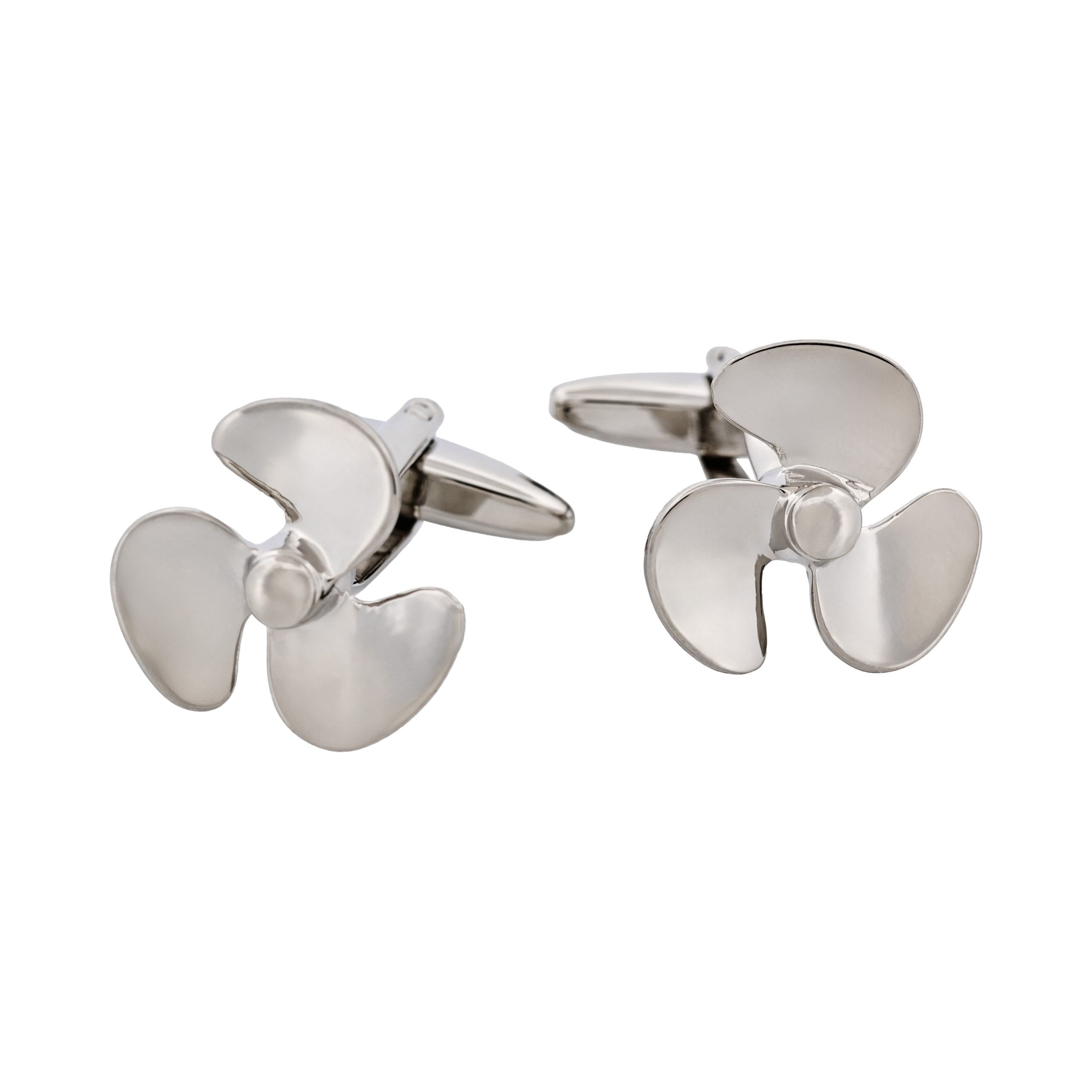 Rhodium Plated Propeller Cufflinks