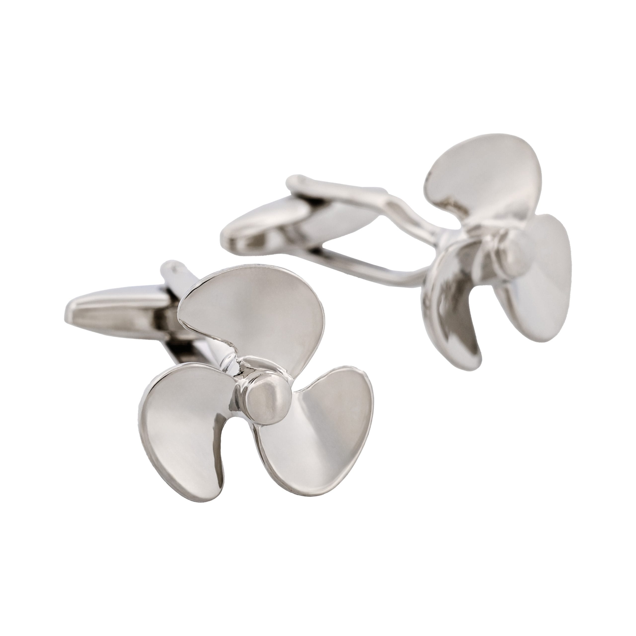 Rhodium Plated Propeller Cufflinks