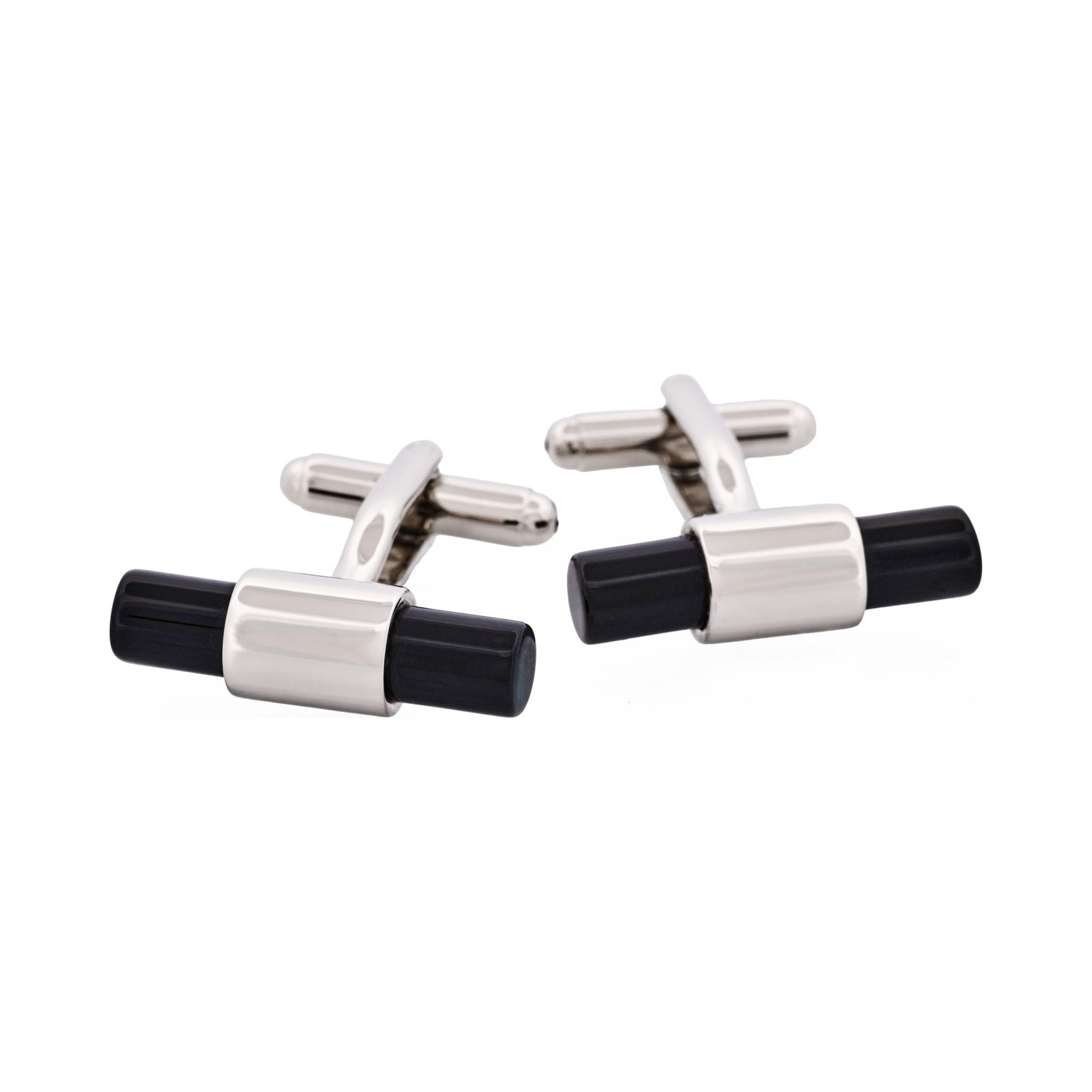 Pillar Black Glass Cufflinks